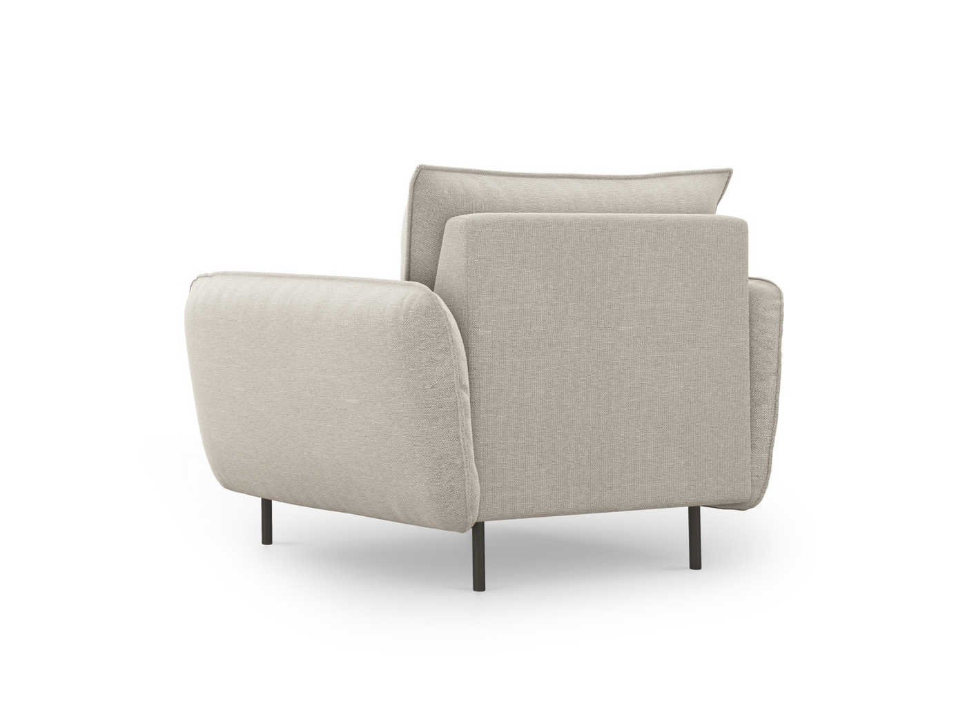 Cosmopolitan Design nojatuoli, "Vienna", 1-istuttava, 97 × 94 × 95 cm, Positano, mustat metallijalat