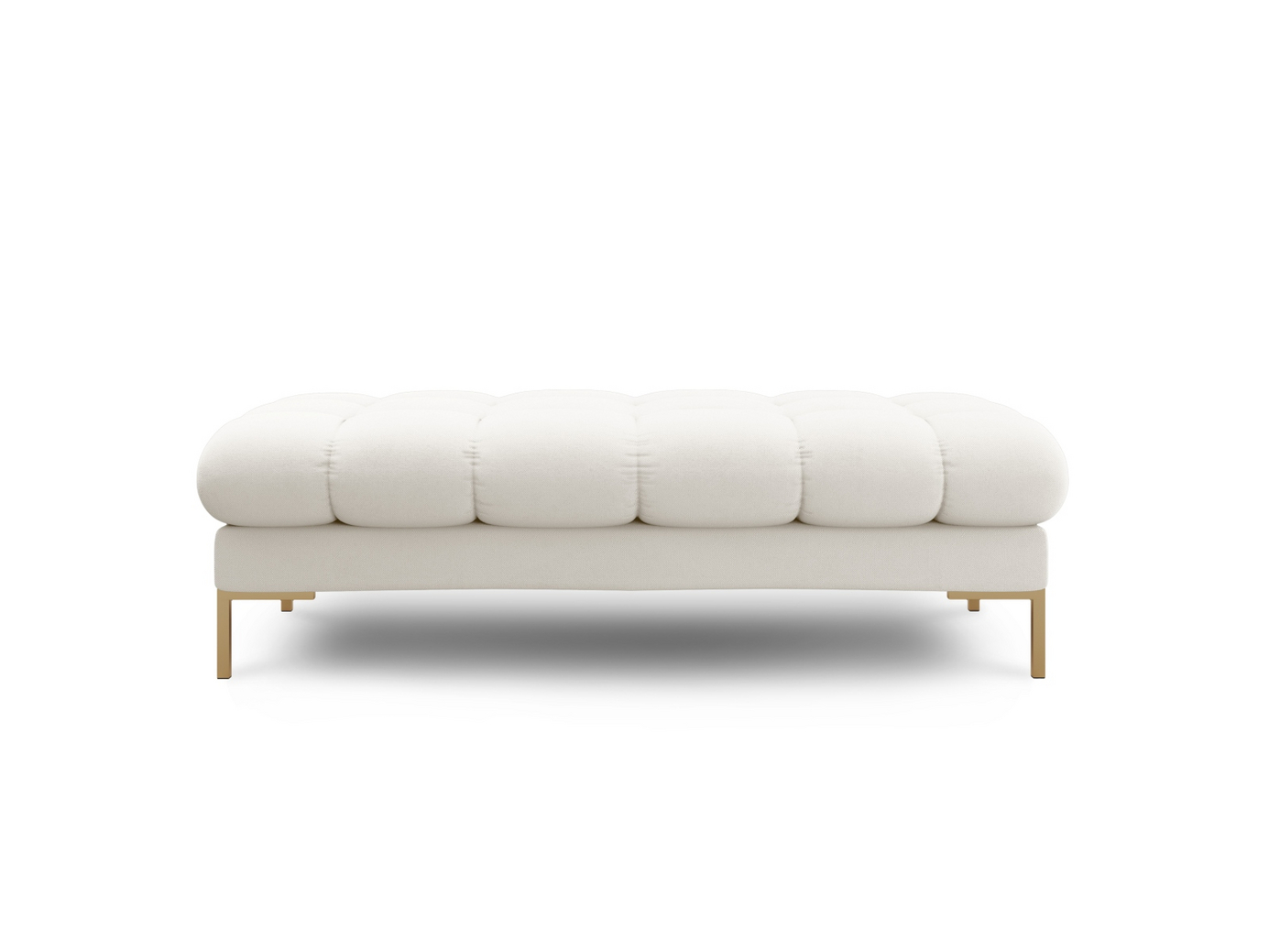 Cosmopolitan Design penkki, "Bali", 2-istuttava, 133 × 62 × 40 cm, Neve, kullanväriset metallijalat
