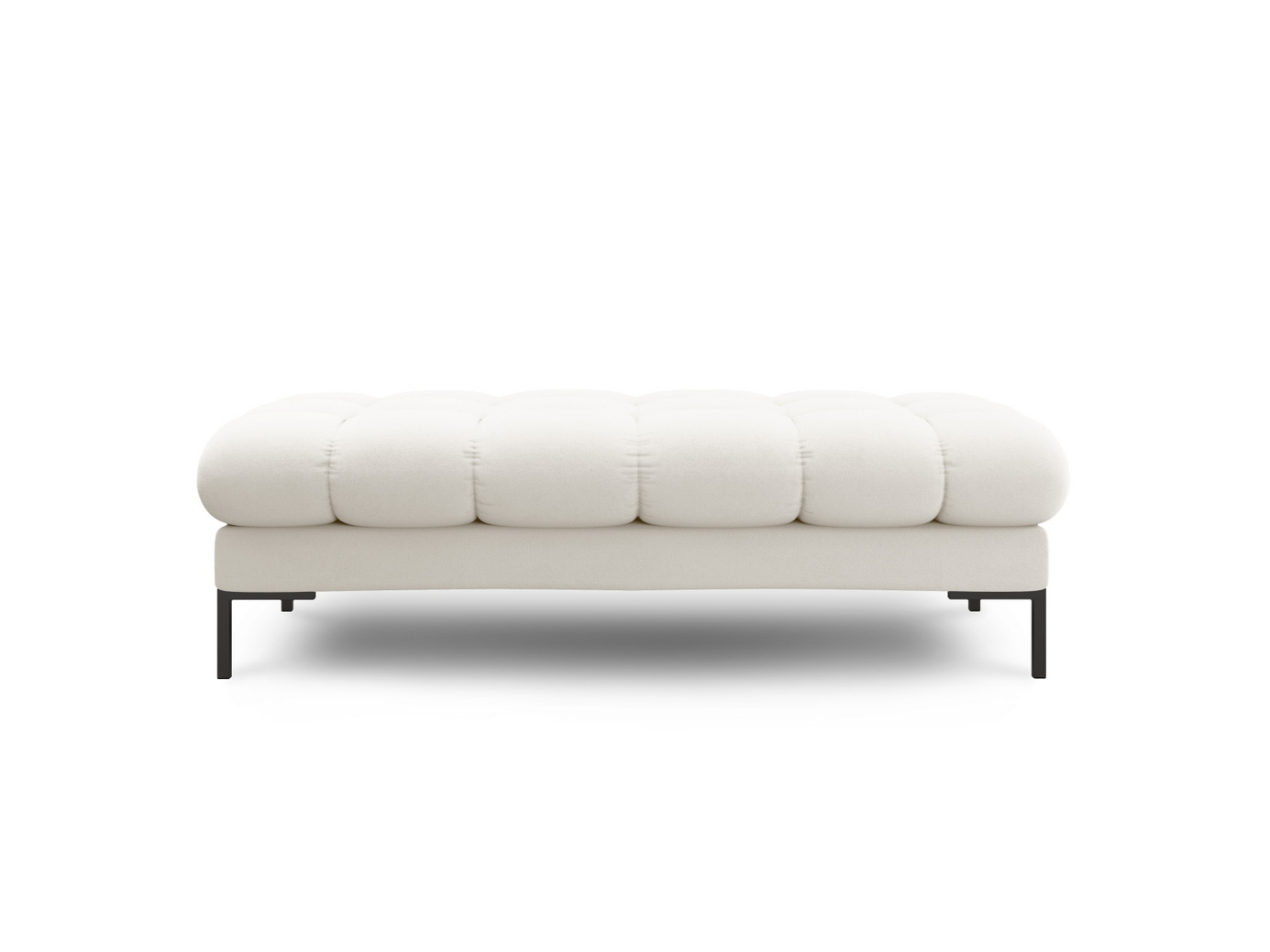 Cosmopolitan Design penkki, "Bali", 2-istuttava, 133 × 62 × 40 cm, Neve, mustat metallijalat