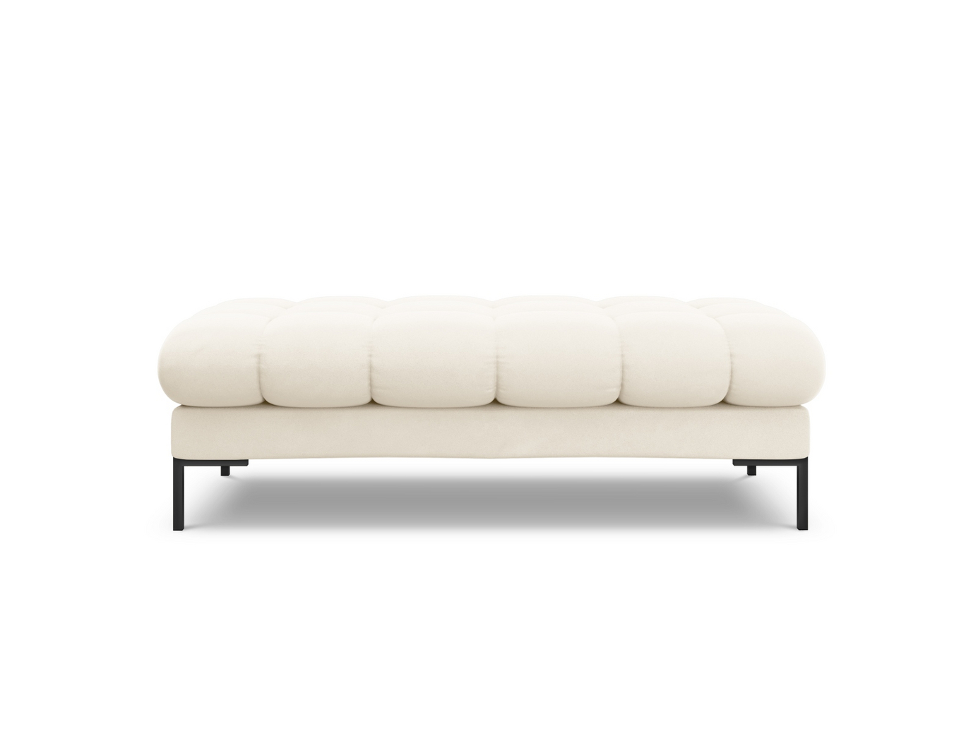 Cosmopolitan Design samettipenkki, "Bali", 2-istuttava, 133 × 62 × 40 cm, Bluvel, mustat metallijalat