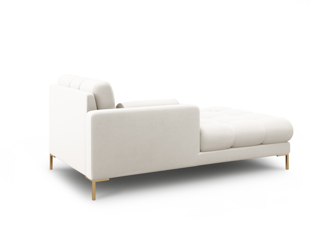 Cosmopolitan Design vasenkätinen divaani, "Bali", 1-istuttava, 102 × 185 × 75 cm, Neve, kullanväriset metallijalat