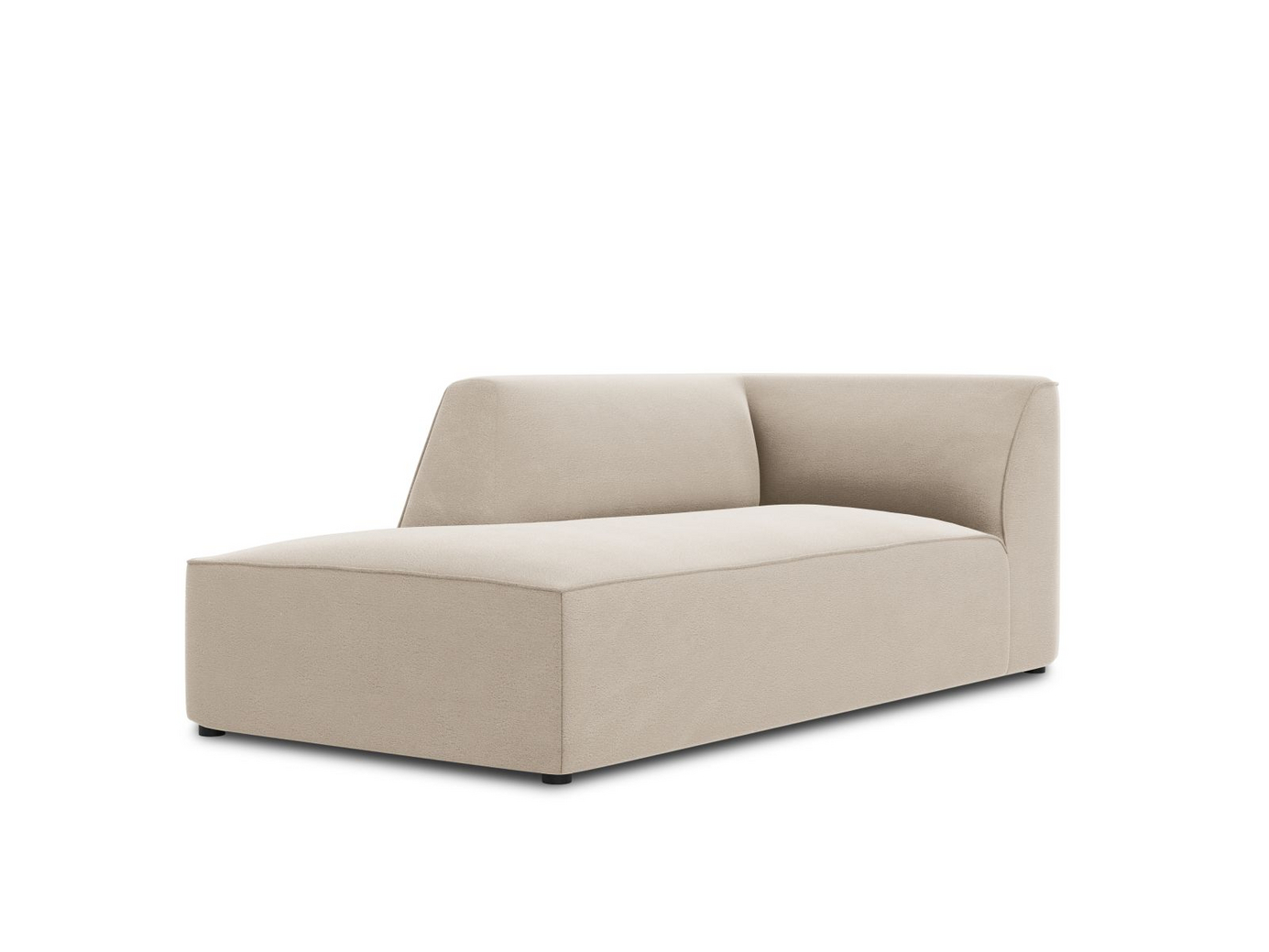 Cosmopolitan Design vasenkätinen samettidivaani, "Siena", 1-istuttava, 93 × 181 × 69 cm, Salvador, mustat muovijalat