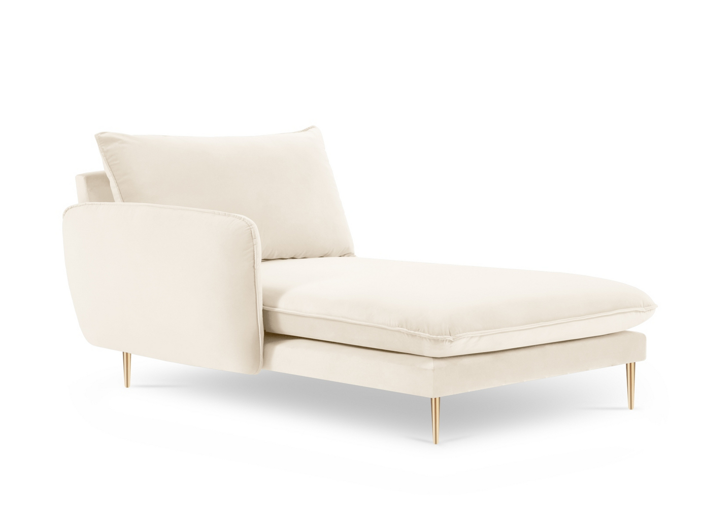 Cosmopolitan Design vasenkätinen samettidivaani, "Vienna", 1-istuttava, 110 × 170 × 95 cm, Bluvel, kullanväriset metallijalat
