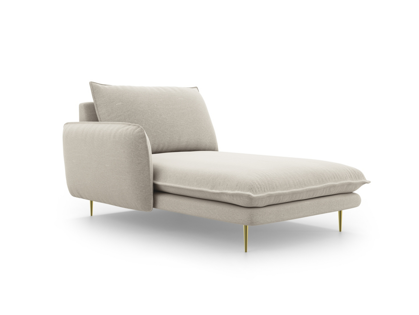 Cosmopolitan Design vasenkätinen divaani, "Vienna", 1-istuttava, 110 × 170 × 95 cm, Positano, kullanväriset metallijalat