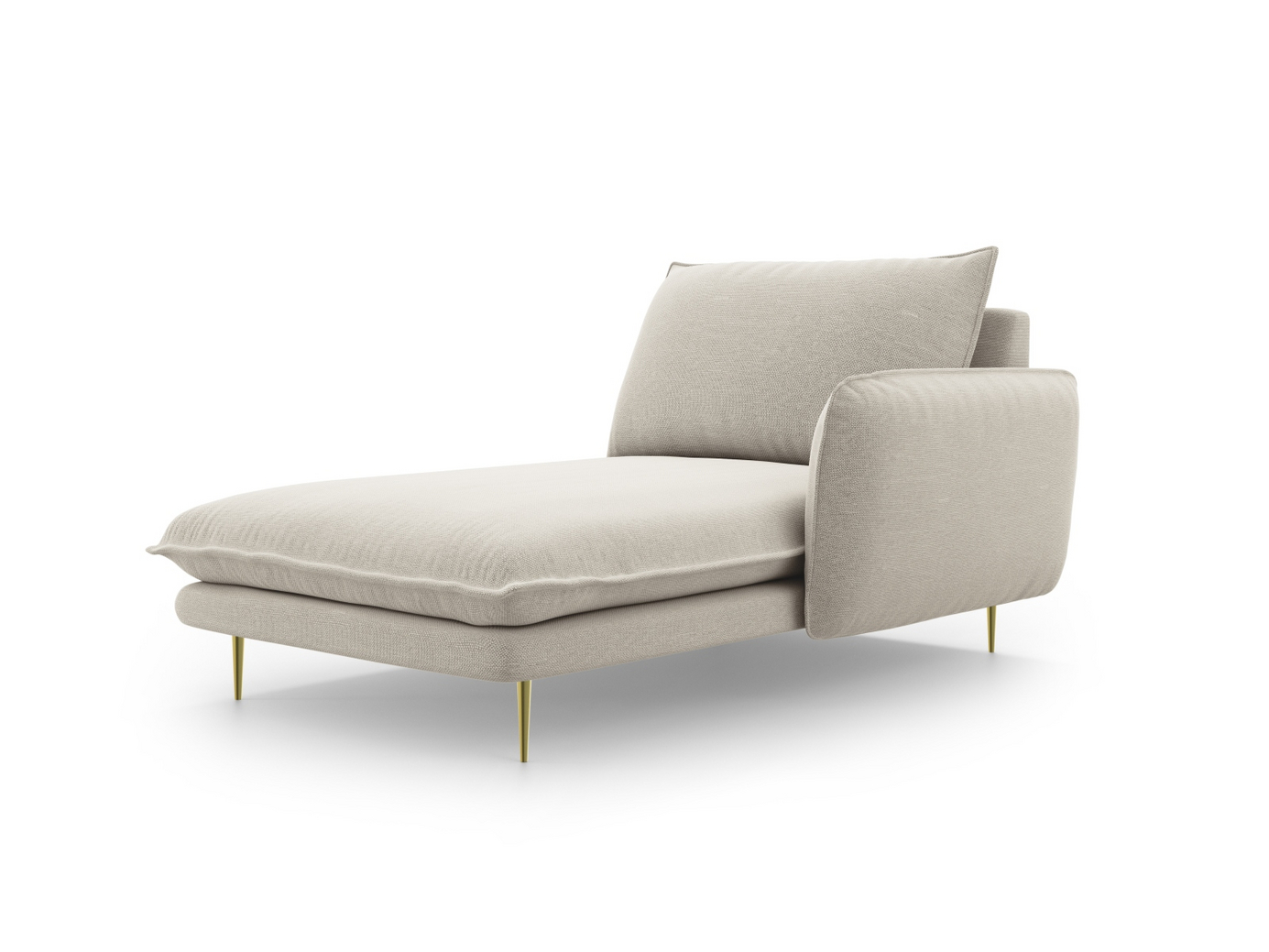 Cosmopolitan Design oikeakätinen divaani, "Vienna", 1-istuttava, 110 × 170 × 95 cm, Positano, kullanväriset metallijalat