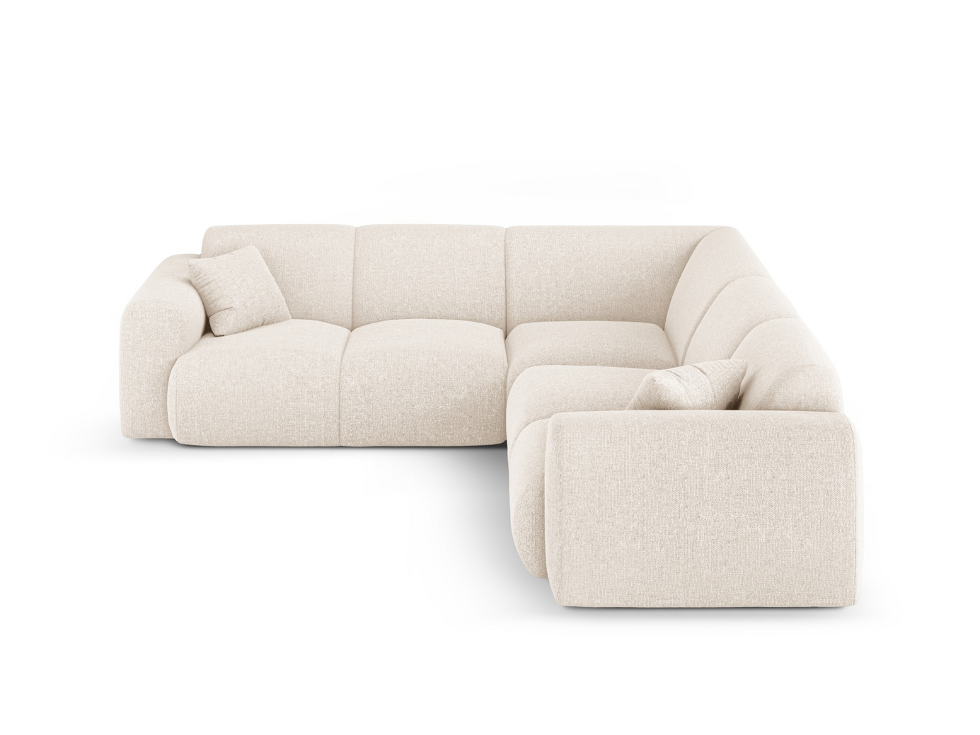 Cosmopolitan Design symmetrinen kulmasohva, "Nolio", 5-istuttava, 252 × 252 × 72 cm, Haga, mustat muovijalat