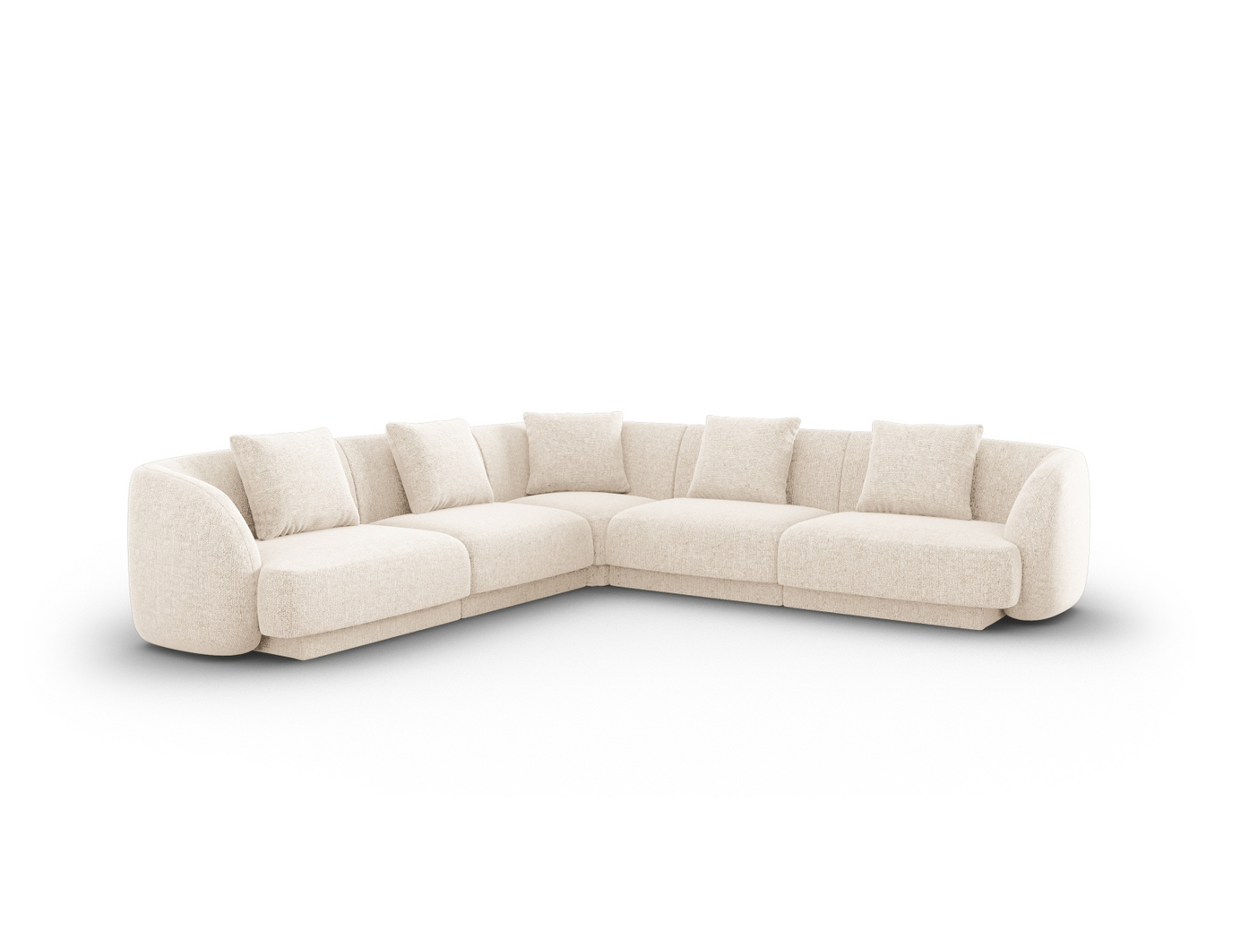 Cosmopolitan Design käännettävä kulmasohva, "Tulum", 5-istuttava, 255 × 255 × 70 cm, Haga, mustat muovijalat