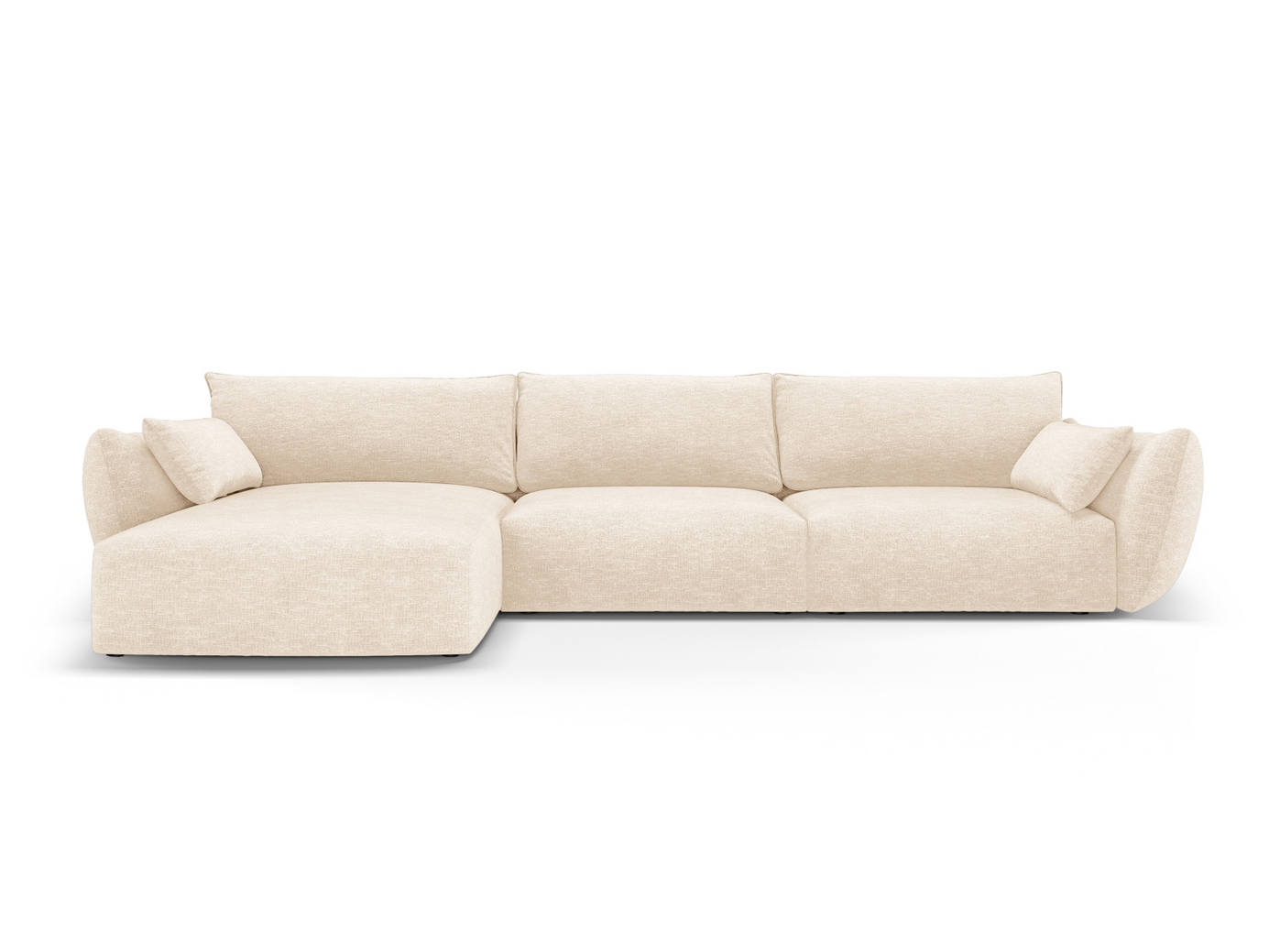 Cosmopolitan Design vasenkätinen kulmasohva, "Matera", 4-istuttava, 308 × 171 × 85 cm, Haga, mustat muovijalat