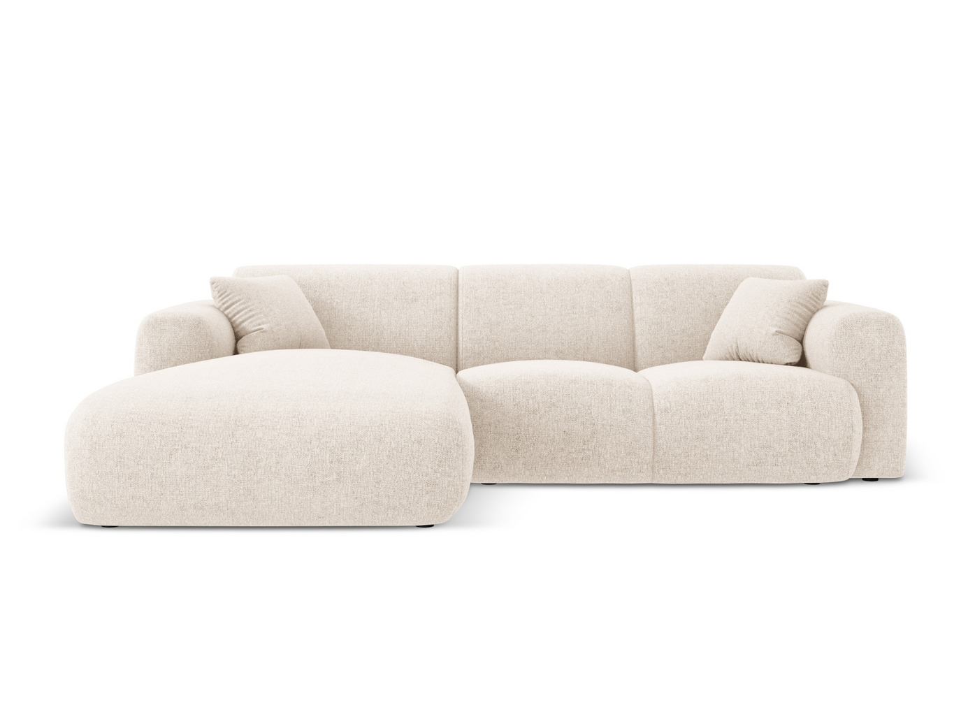 Cosmopolitan Design vasenkätinen kulmasohva, "Nolio", 4-istuttava, 260 × 170 × 72 cm, Haga, mustat muovijalat