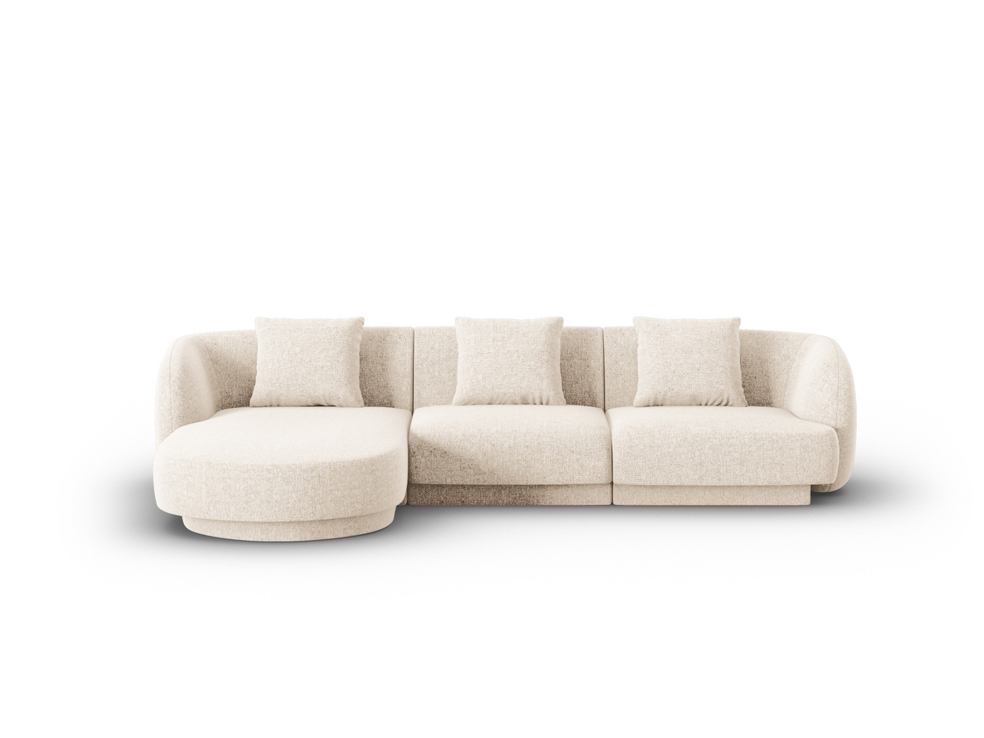 Cosmopolitan Design vasenkätinen kulmasohva, "Tulum", 4-istuttava, 255 × 156 × 70 cm, Haga, mustat muovijalat