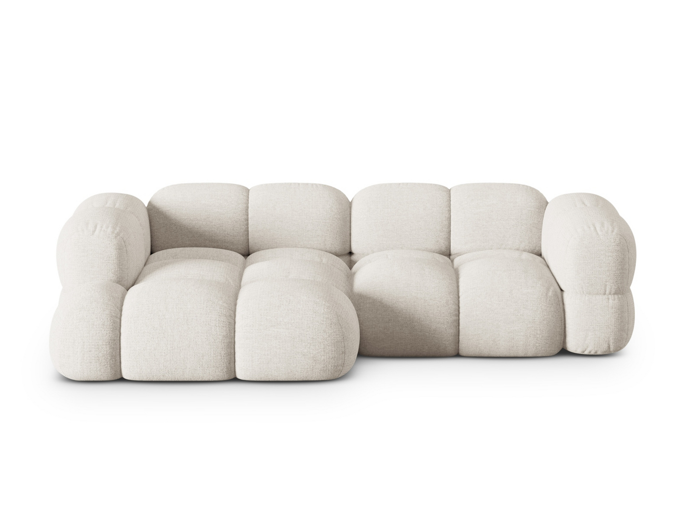 Cosmopolitan Design vasenkätinen kulmasohva, "Loretto", 3-istuttava, 250 × 147 × 68 cm, Sorella, mustat muovijalat