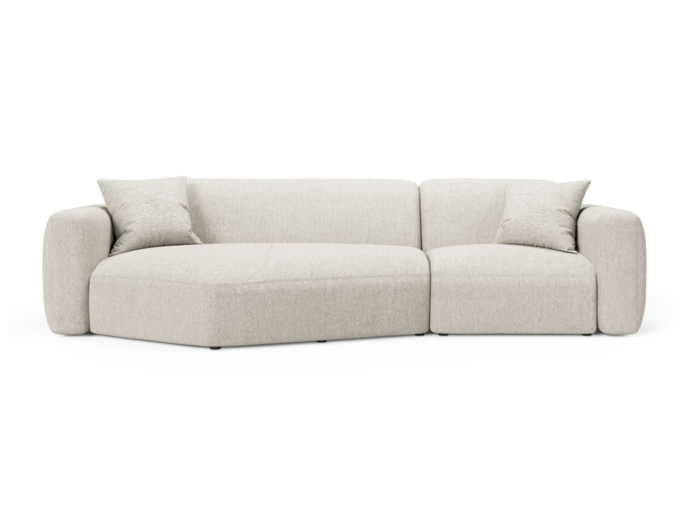 Cosmopolitan Design vasenkätinen moduulikulmasohva, "Strino", 3-istuttava, 308 × 136 × 78 cm, Sorella, mustat muovijalat