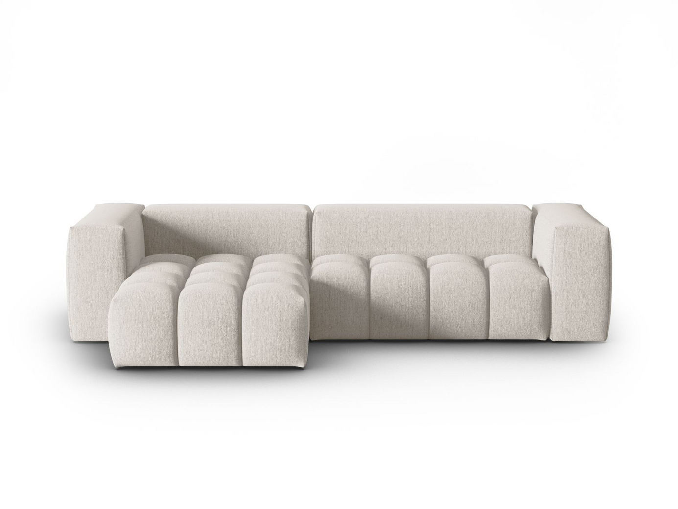 Cosmopolitan Design vasenkätinen moduulikulmasohva, "Verona", 3-istuttava, 260 × 145 × 70 cm, Sorella, mustat muovijalat