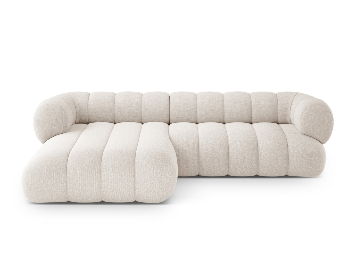 Cosmopolitan Design vasenkätinen kulmasohva, "Koge", 5-istuttava, 270 × 165 × 70 cm, Eden 10, mustat muovijalat