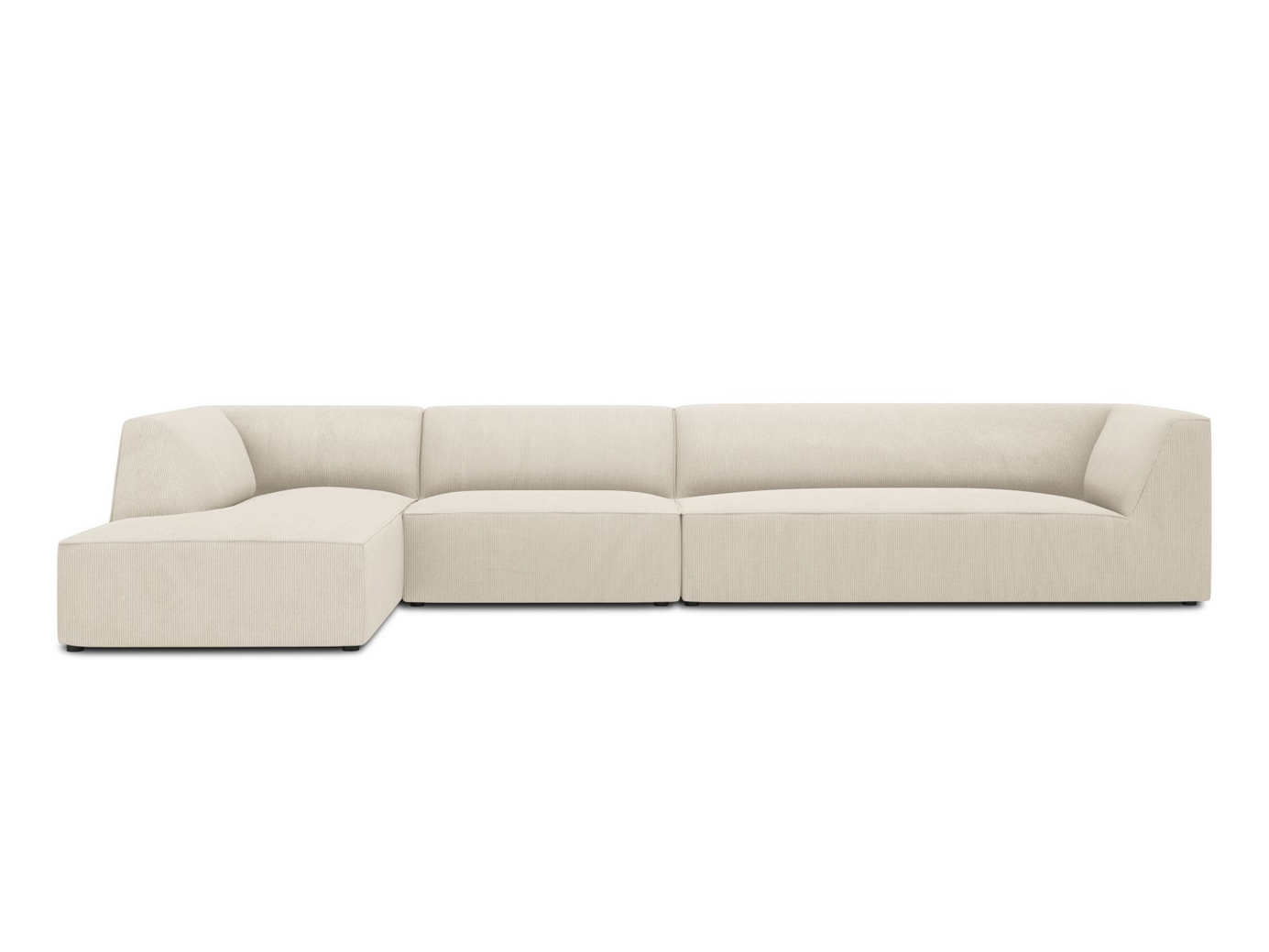 Cosmopolitan Design vasenkätinen moduulikulmasohva, "Siena", 5-istuttava, 366 × 180 × 69 cm, Scala, mustat muovijalat