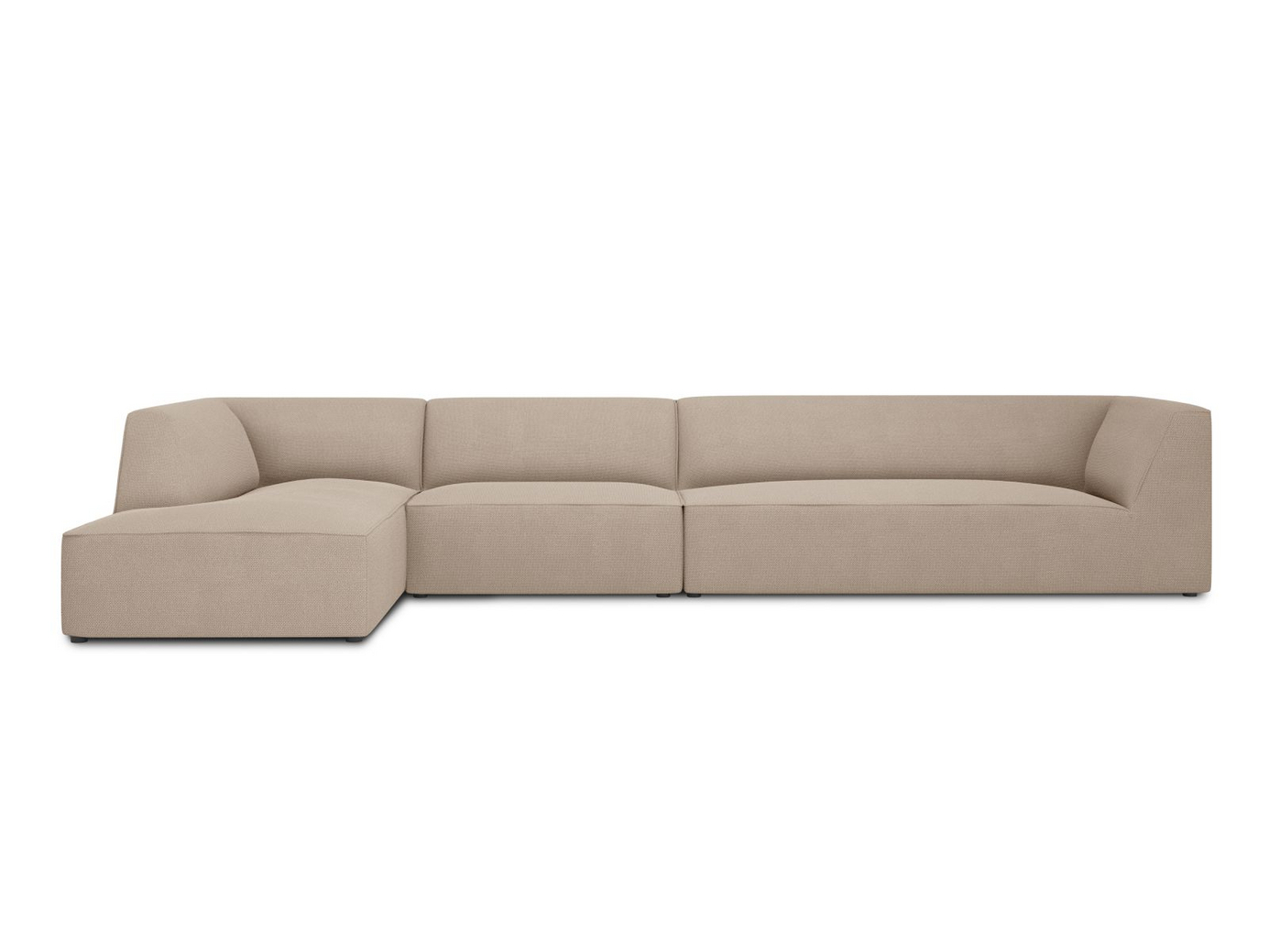 Cosmopolitan Design vasenkätinen moduulikulmasohva, "Siena", 5-istuttava, 366 × 180 × 69 cm, Ottawa, mustat muovijalat