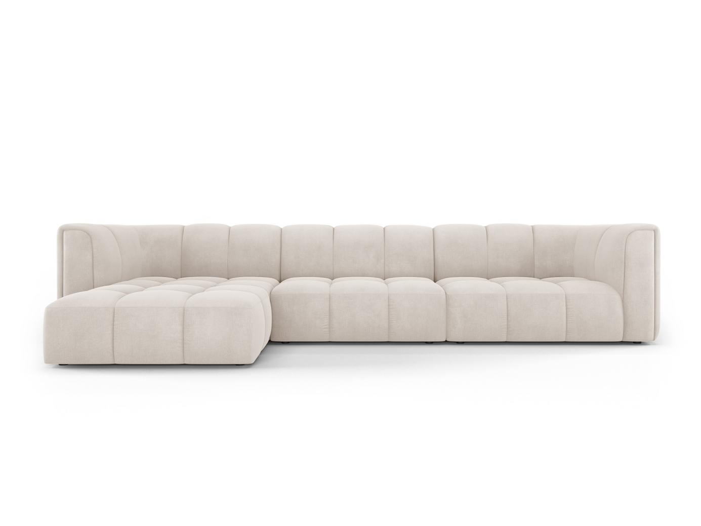 Cosmopolitan Design vasenkätinen moduulikulmasohva, "Moritz", 5-istuttava, 316 × 160 × 70 cm, Rebel, mustat muovijalat