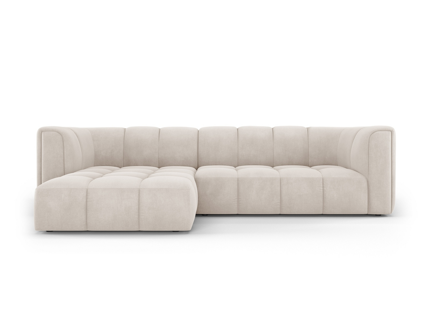 Cosmopolitan Design vasenkätinen moduulikulmasohva, "Moritz", 3-istuttava, 256 × 160 × 70 cm, Rebel, mustat muovijalat