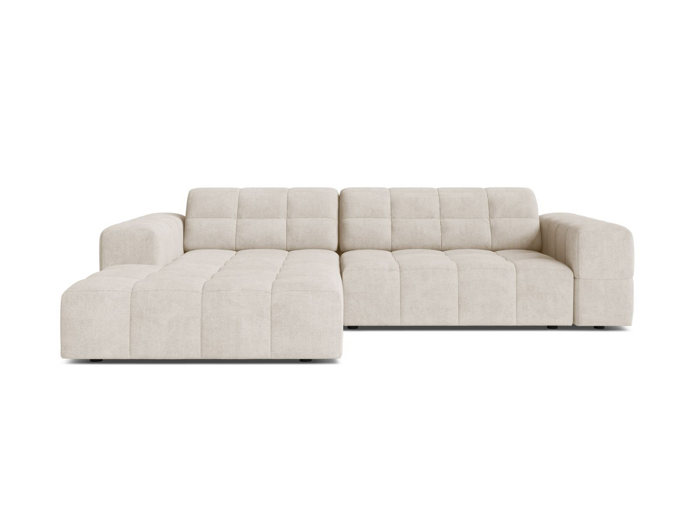 Cosmopolitan Design vasenkätinen kulmasohva, "Chicago", 3-istuttava, 234 × 167 × 78 cm, Eden 10, mustat muovijalat