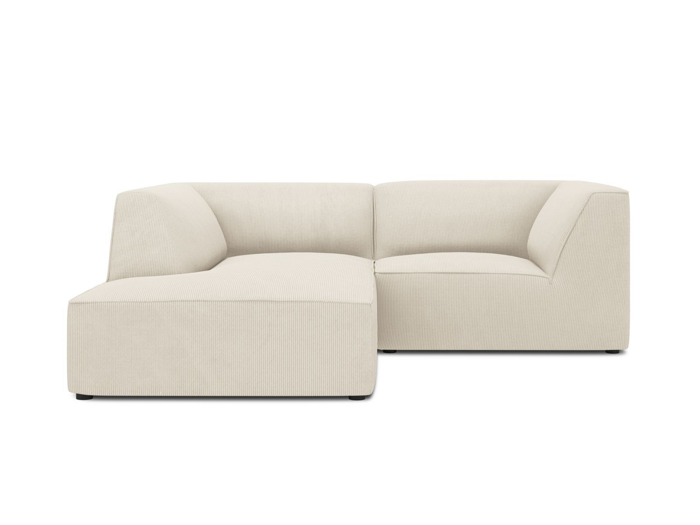 Cosmopolitan Design vasenkätinen moduulikulmasohva, "Siena", 3-istuttava, 186 × 180 × 69 cm, Scala, mustat muovijalat
