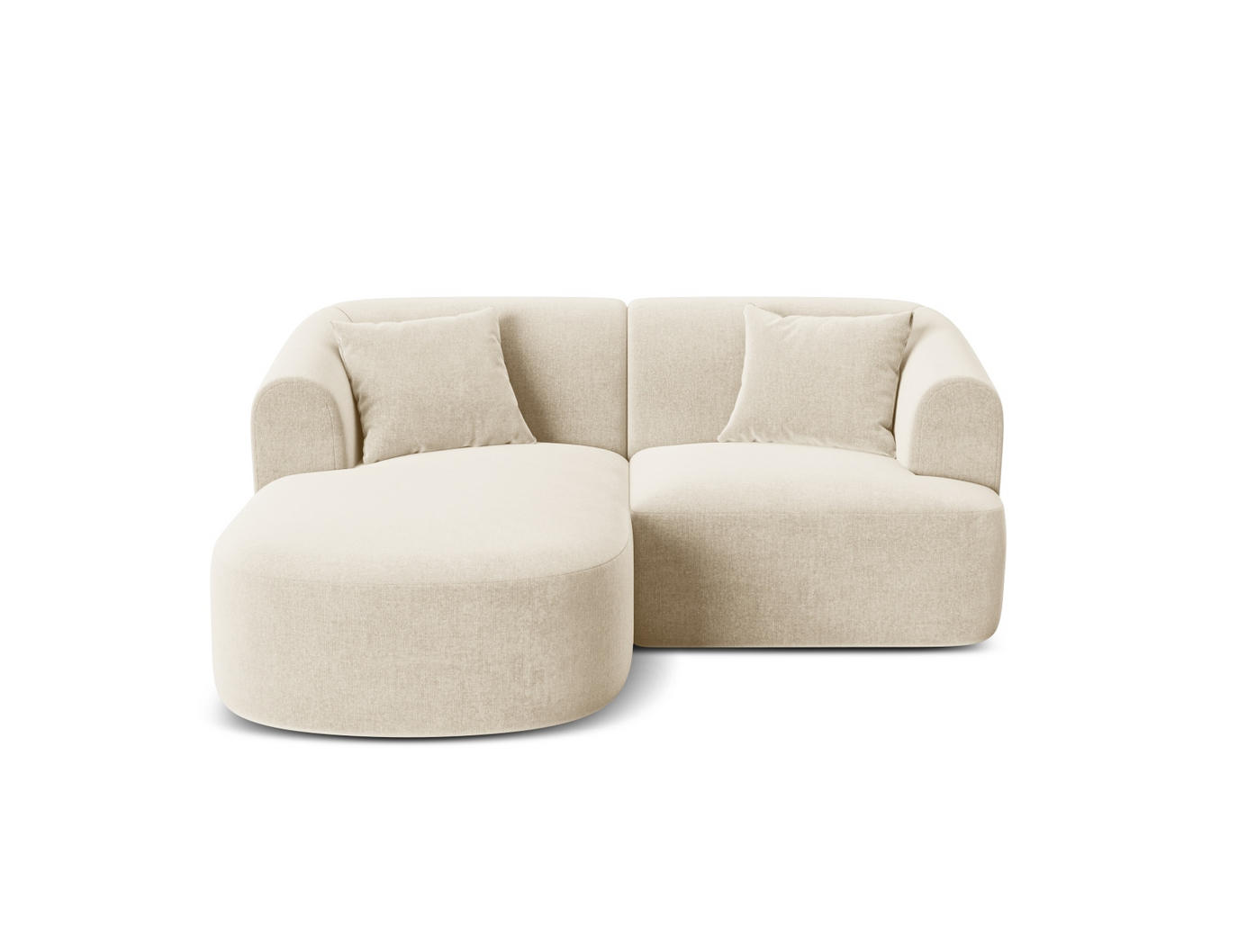Cosmopolitan Design vasenkätinen samettimoduulikulmasohva, "Campi", 3-istuttava, 180 × 156 × 70 cm, Vogue, mustat muovijalat