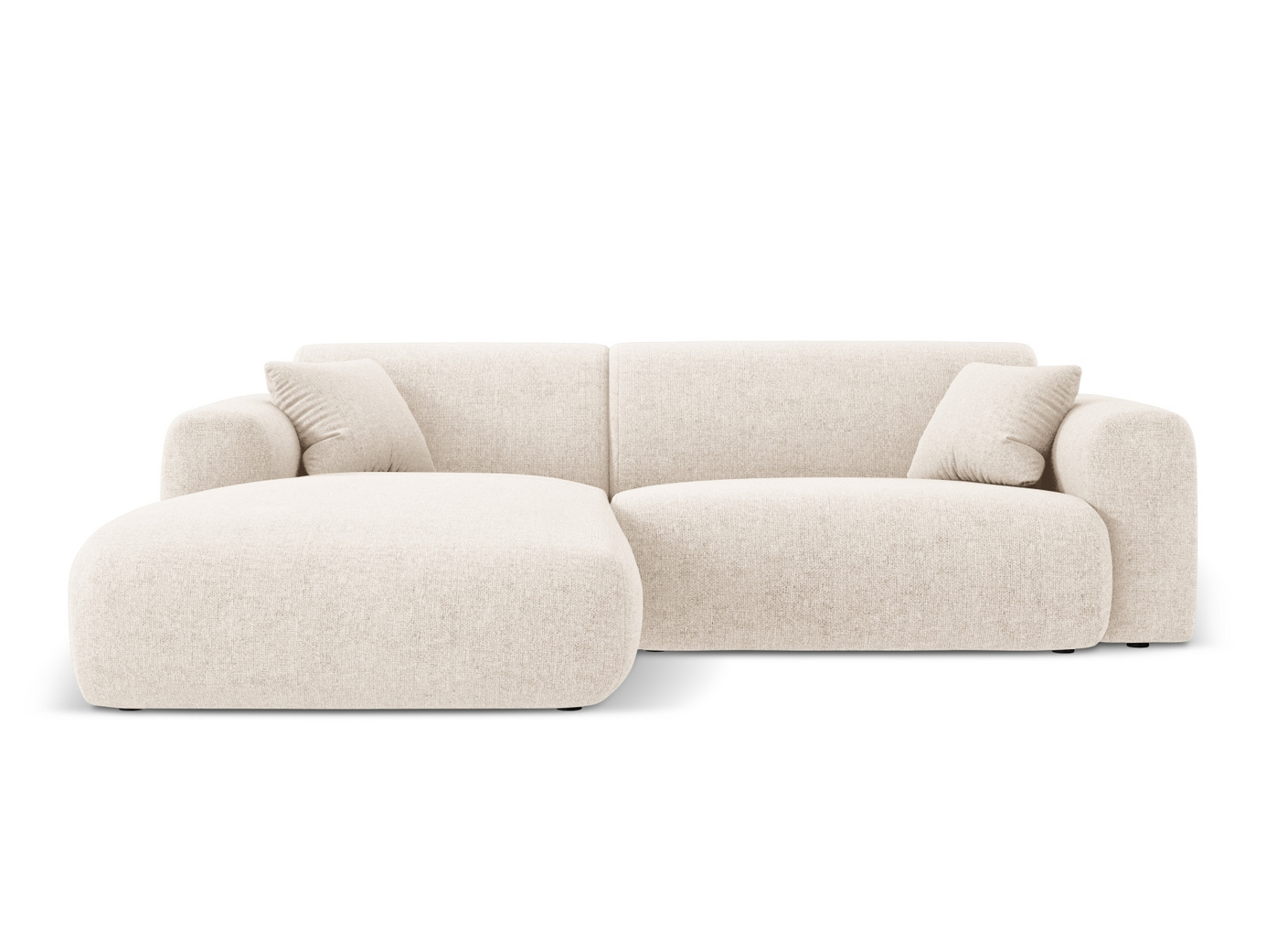 Cosmopolitan Design vasenkätinen kulmasohva, "Nolio", 4-istuttava, 235 × 170 × 72 cm, Haga, mustat muovijalat