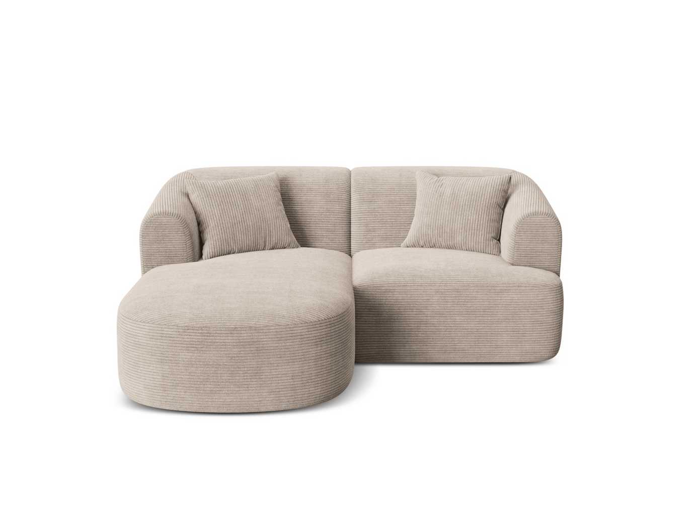 Cosmopolitan Design vasenkätinen moduulikulmasohva, "Campi", 3-istuttava, 180 × 156 × 70 cm, Lincoln, mustat muovijalat