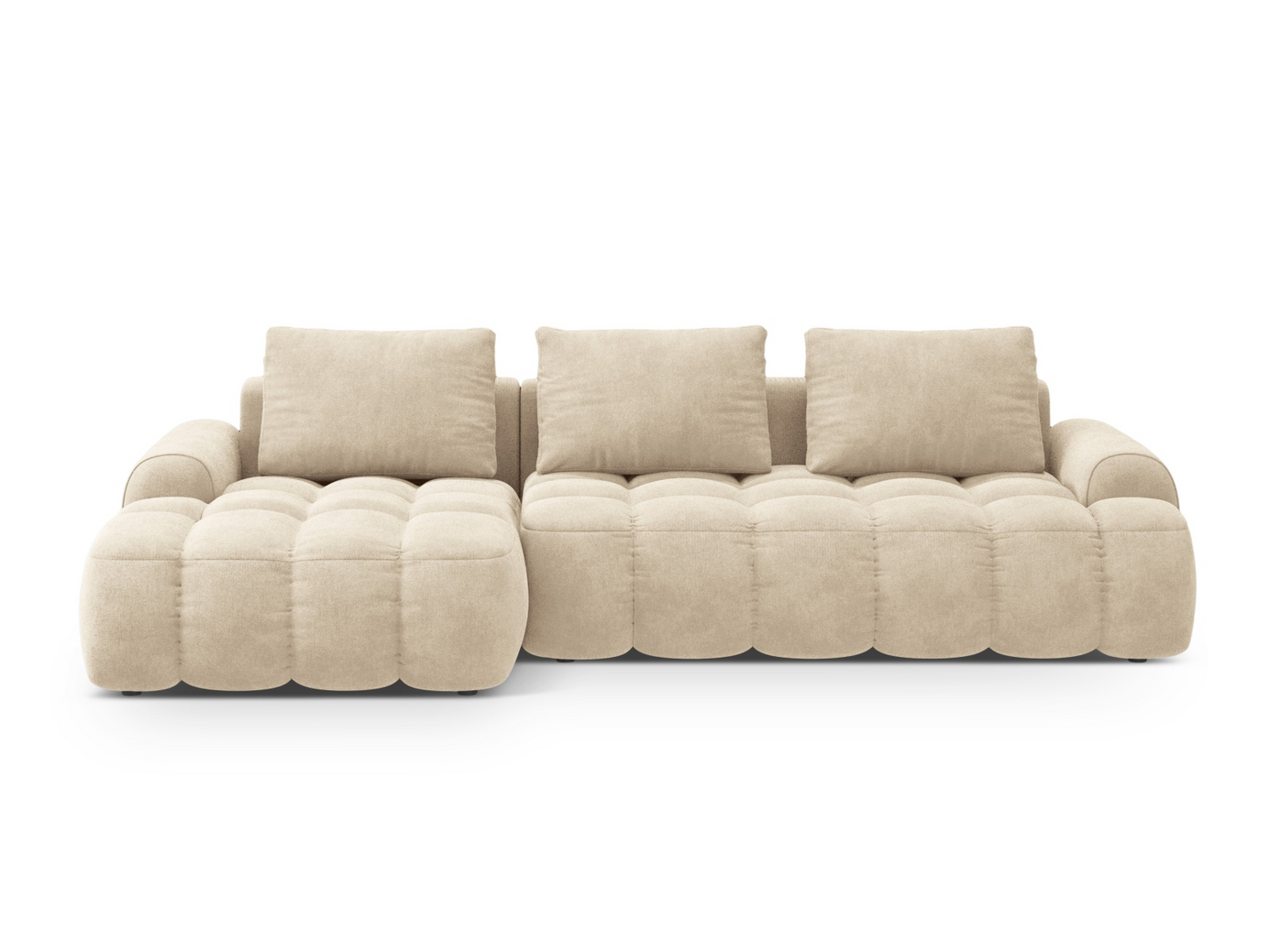 Cosmopolitan Design vasen samettikulmavuodesohva säilytystilalla, "Linz", 3-istuttava, 275 × 142 × 84 cm, Vogue, mustat muovijalat, Variant LCF_120