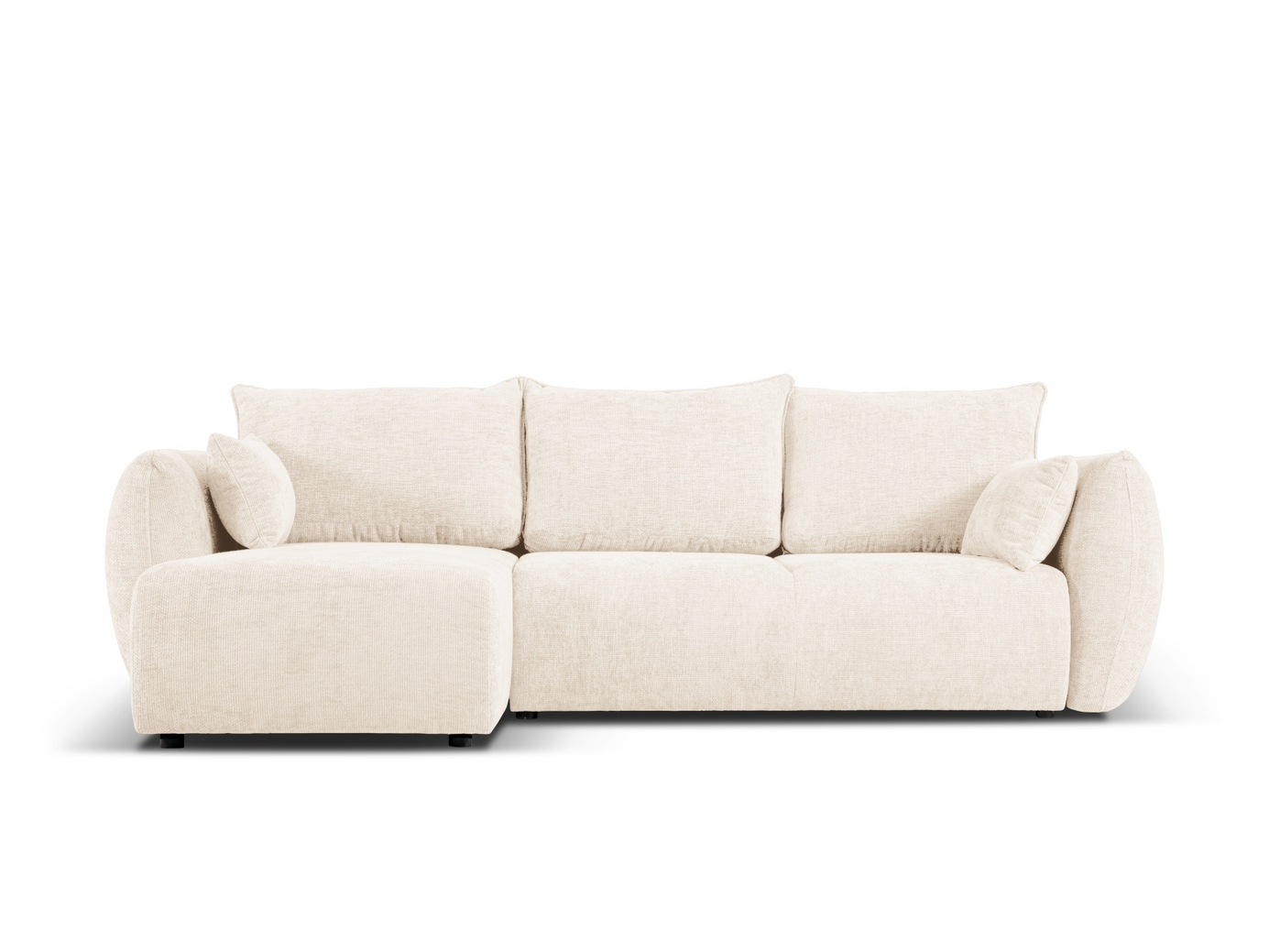 Cosmopolitan Design vasenkätinen kulmavuodesohva säilytystilalla, "Matera", 4-istuttava, 253 × 173 × 86 cm, Haga, mustat muovijalat
