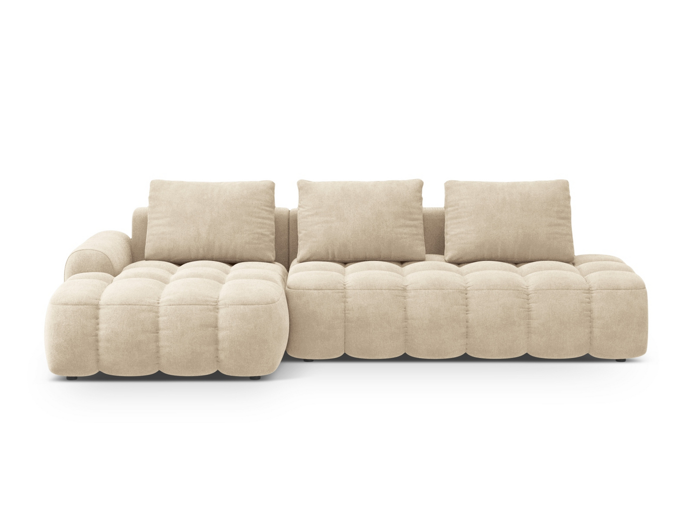 Cosmopolitan Design vasen samettikulmavuodesohva säilytystilalla, "Linz", 3-istuttava, 275 × 142 × 84 cm, Vogue, mustat muovijalat, Variant LCFO_120