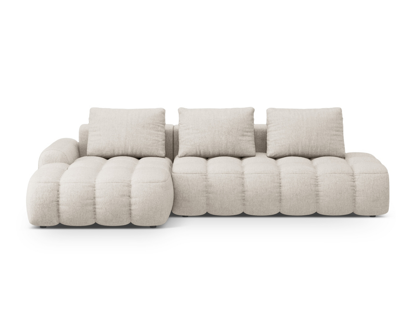 Cosmopolitan Design vasenkätinen kulmavuodesohva säilytystilalla, "Linz", 3-istuttava, 275 × 142 × 84 cm, Sorella, mustat muovijalat, Variant LCFO_193