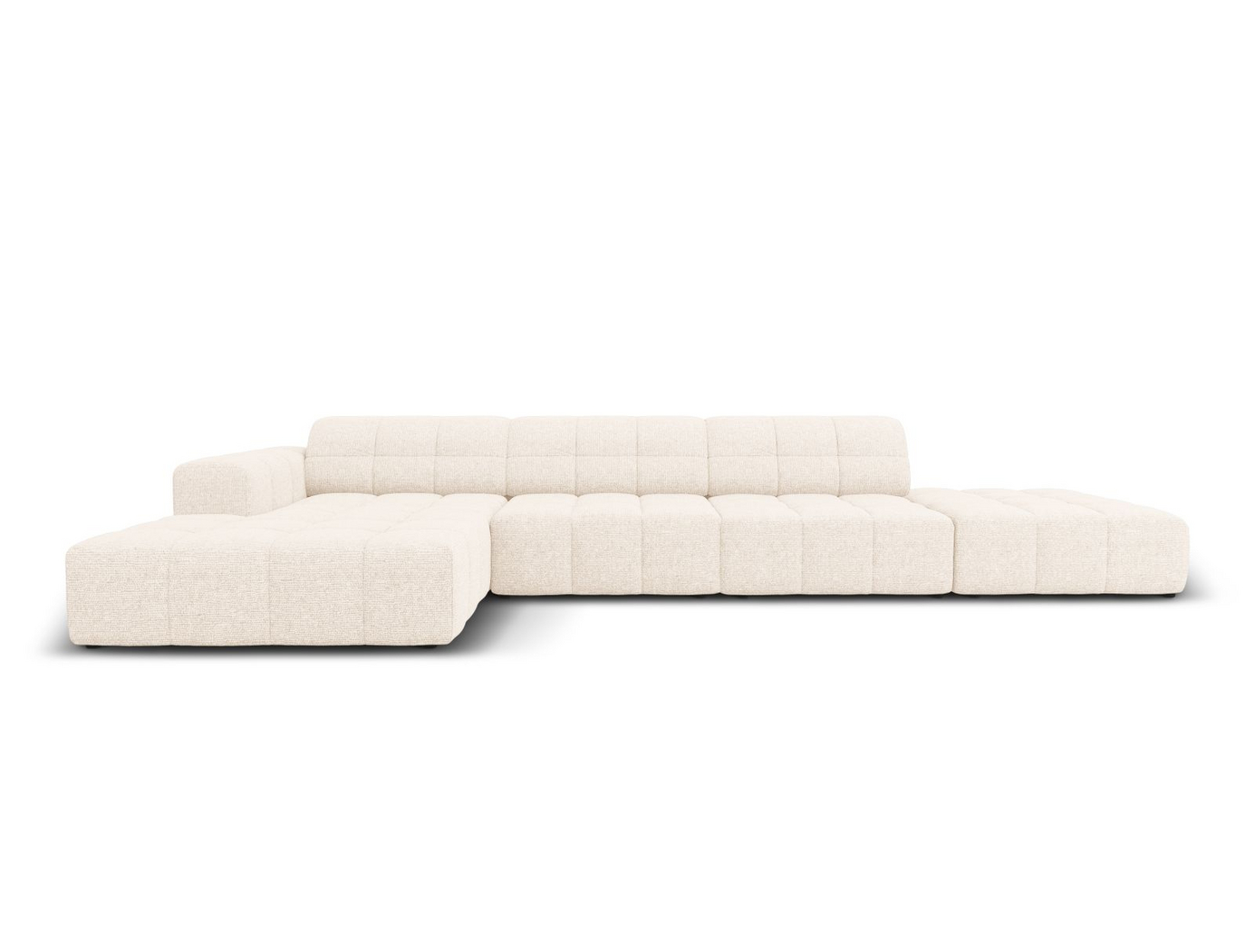 Cosmopolitan Design vasenkätinen kulmasohva, "Chicago", 5-istuttava, 348 × 167 × 78 cm, Haga, mustat muovijalat