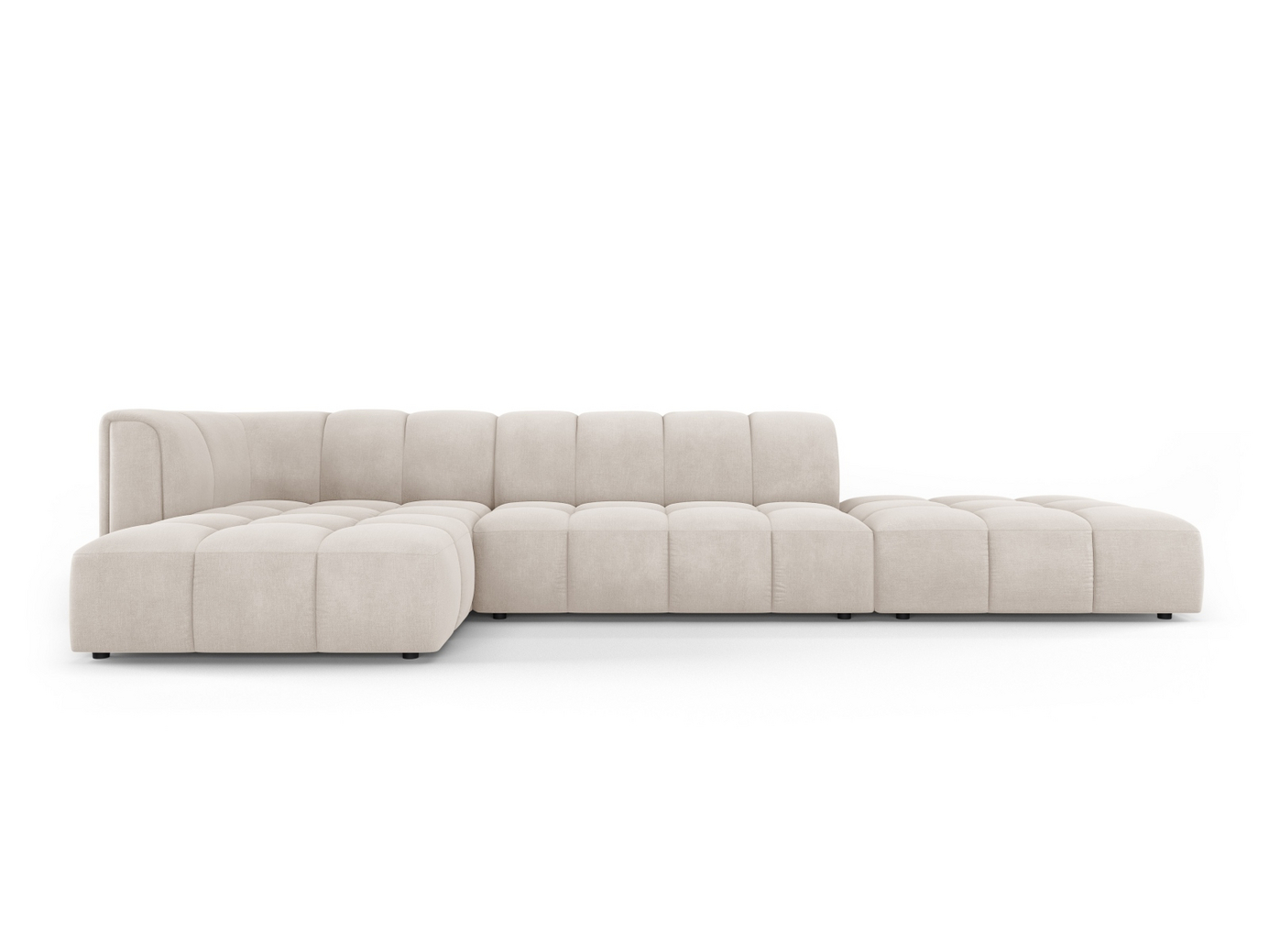 Cosmopolitan Design vasenkätinen moduulikulmasohva, "Moritz", 5-istuttava, 323 × 160 × 70 cm, Rebel, mustat muovijalat