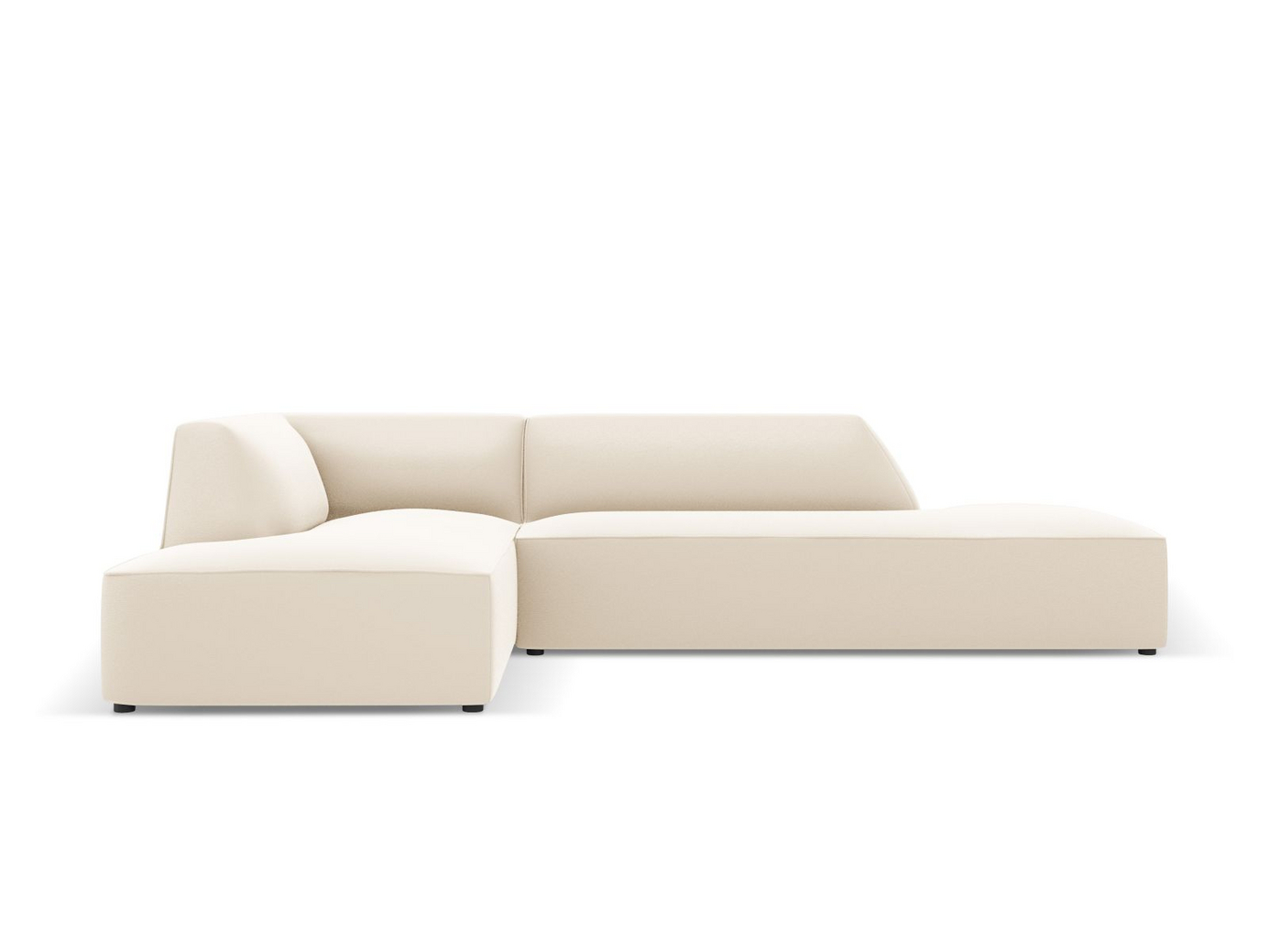 Cosmopolitan Design vasenkätinen keinonahkamoduulikulmasohva, "Siena", 4-istuttava, 273 × 180 × 69 cm, Pacifico, mustat muovijalat