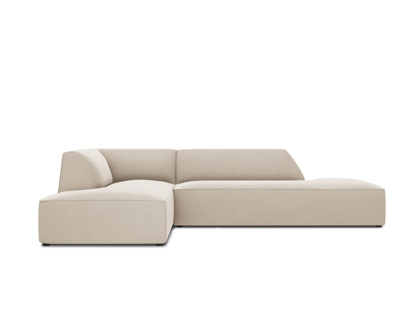 Cosmopolitan Design vasenkätinen samettimoduulikulmasohva, "Siena", 4-istuttava, 273 × 180 × 69 cm, Salvador, mustat muovijalat, Variant LCO_44
