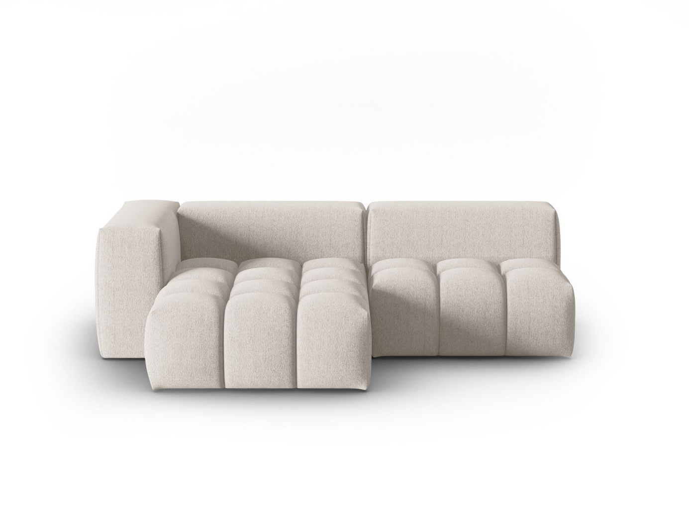 Cosmopolitan Design vasenkätinen moduulikulmasohva, "Verona", 3-istuttava, 205 × 145 × 70 cm, Sorella, mustat muovijalat