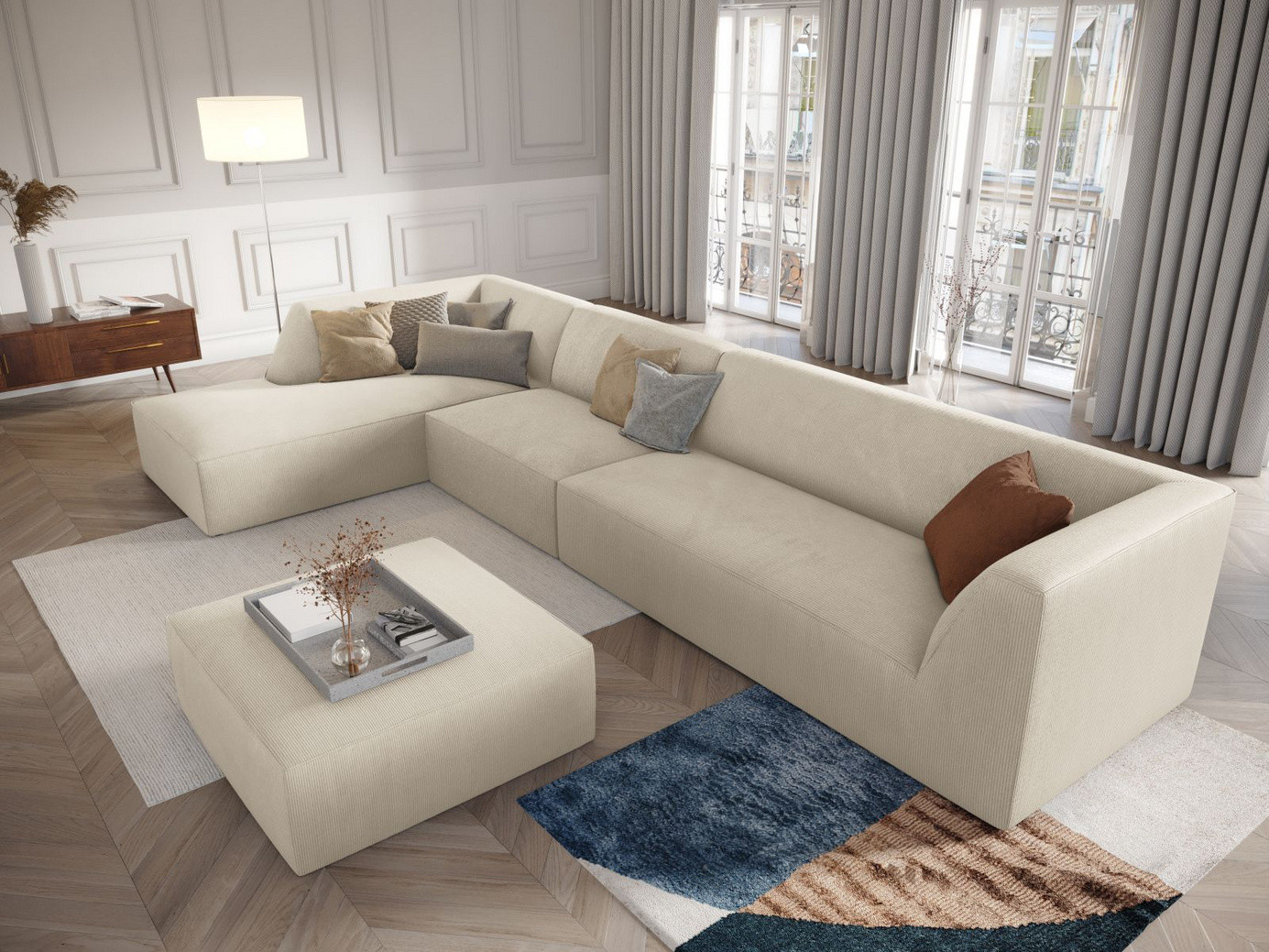 Cosmopolitan Design rahi, "Siena", 1-istuttava, 93 × 93 × 40 cm, Scala, mustat muovijalat
