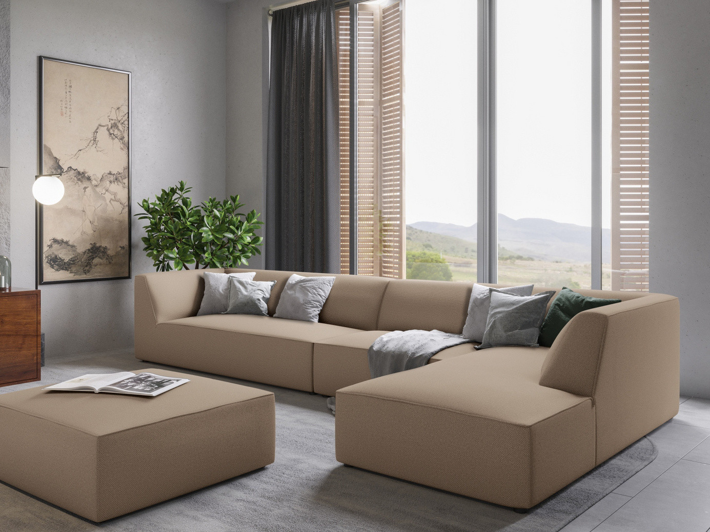 Cosmopolitan Design rahi, "Siena", 1-istuttava, 93 × 93 × 40 cm, Ottawa, mustat muovijalat