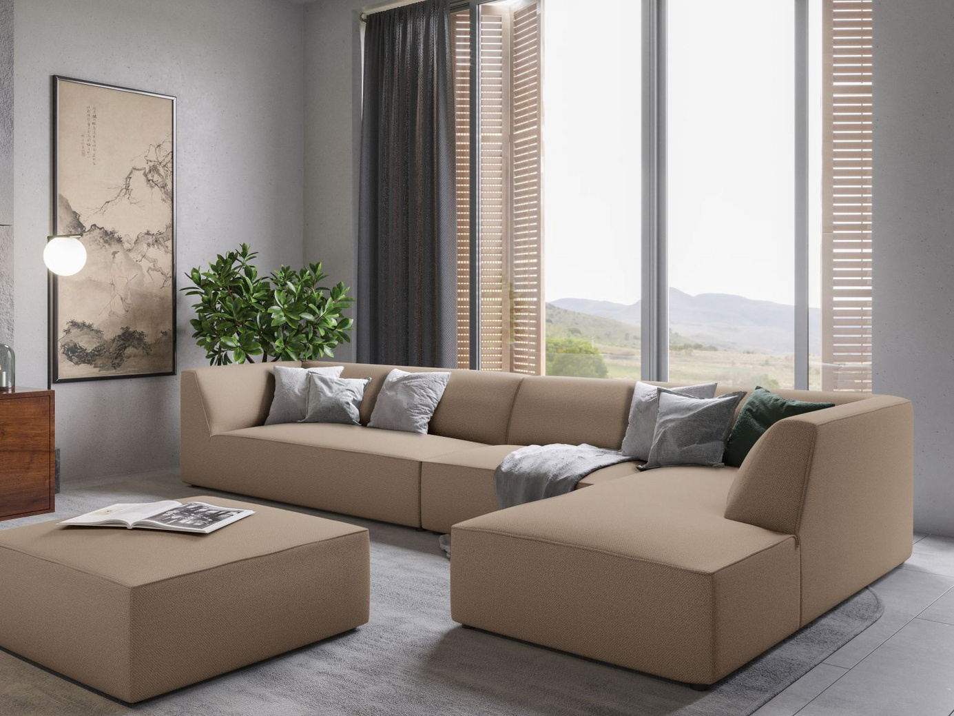 Cosmopolitan Design rahi, "Siena", 1-istuttava, 93 × 93 × 40 cm, Ottawa, mustat muovijalat