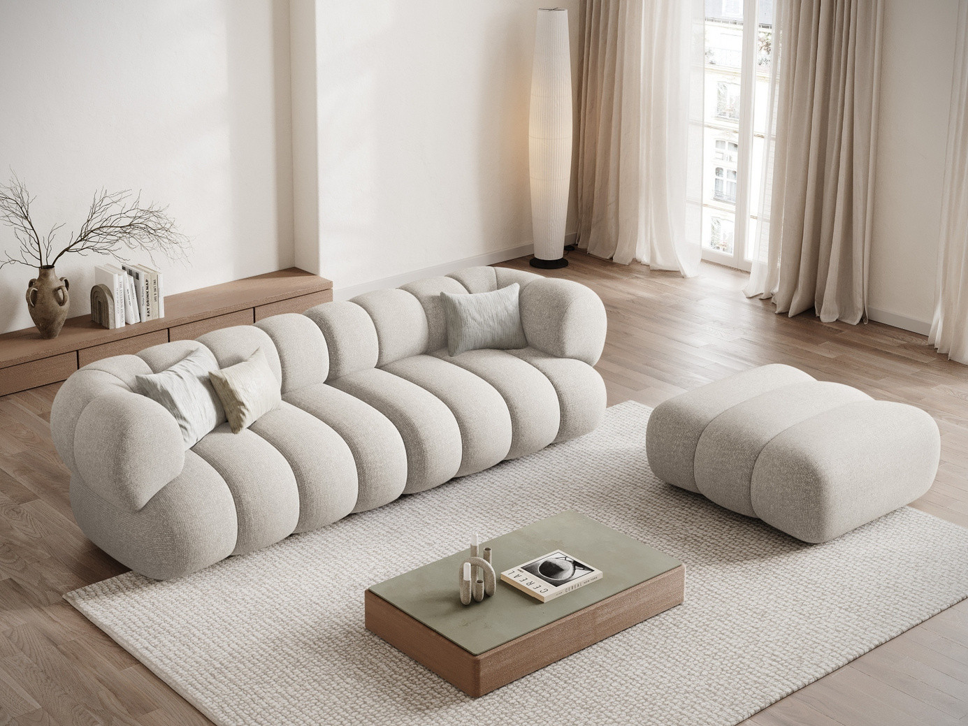 Cosmopolitan Design rahi, "Koge", 1-istuttava, 95 × 95 × 40 cm, Eden 10, mustat muovijalat
