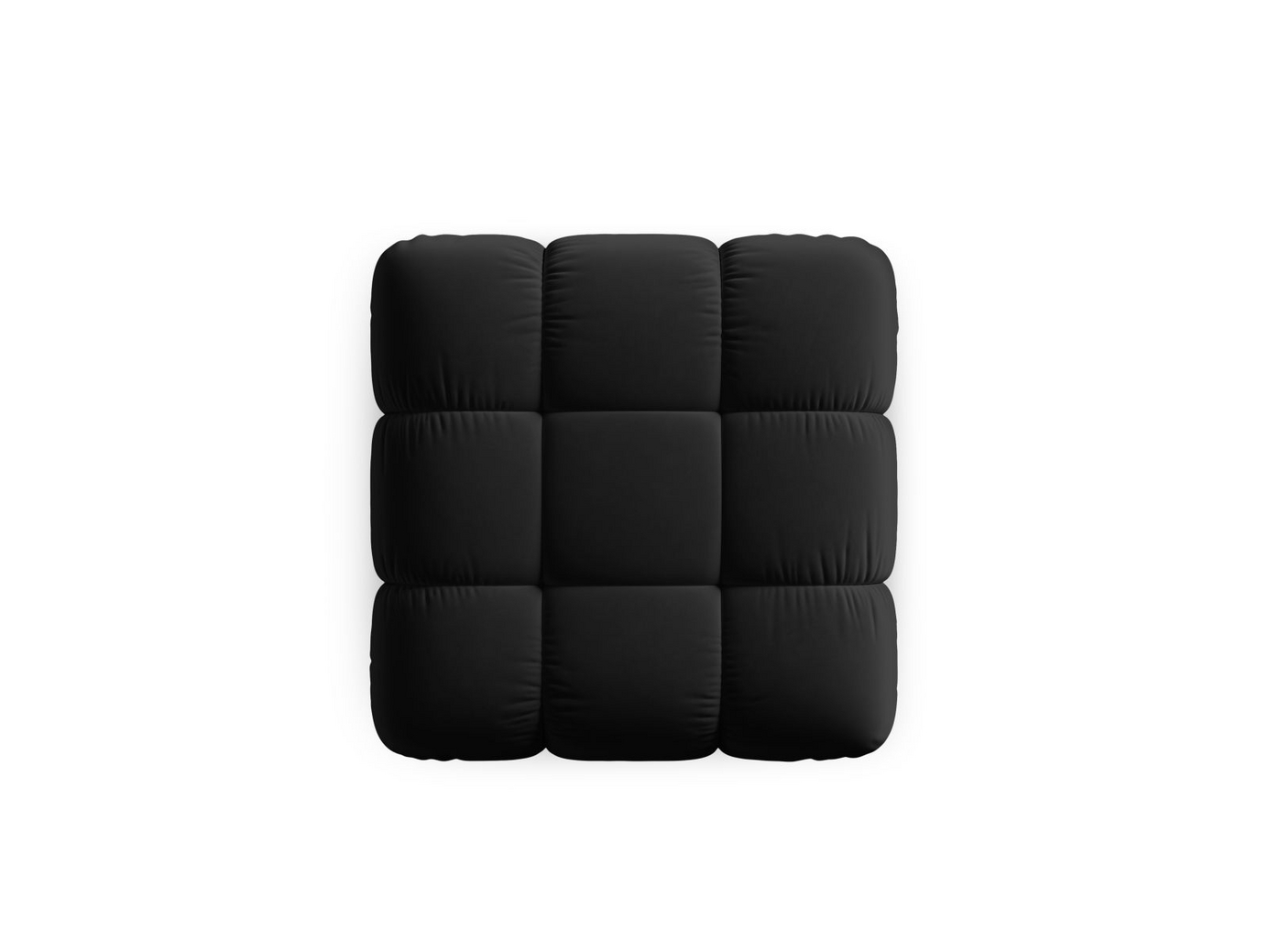 Cosmopolitan Design samettirahi, "Cortina", 1-istuttava, 94 × 94 × 43 cm, Bluvel, mustat muovijalat