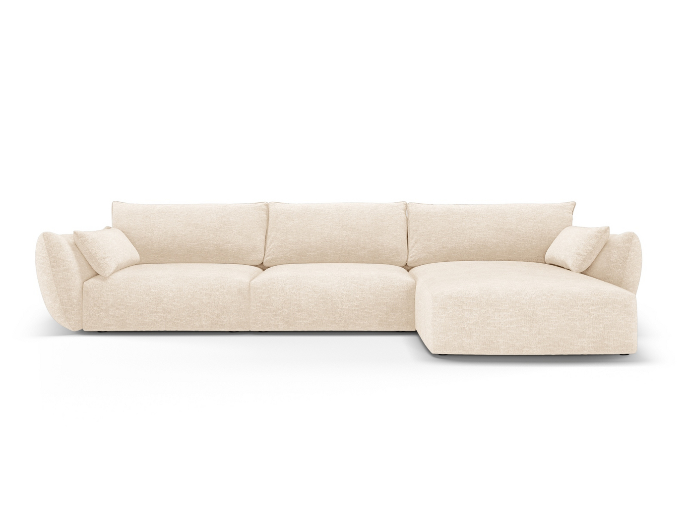 Cosmopolitan Design oikeakätinen kulmasohva, "Matera", 4-istuttava, 308 × 171 × 85 cm, Haga, mustat muovijalat