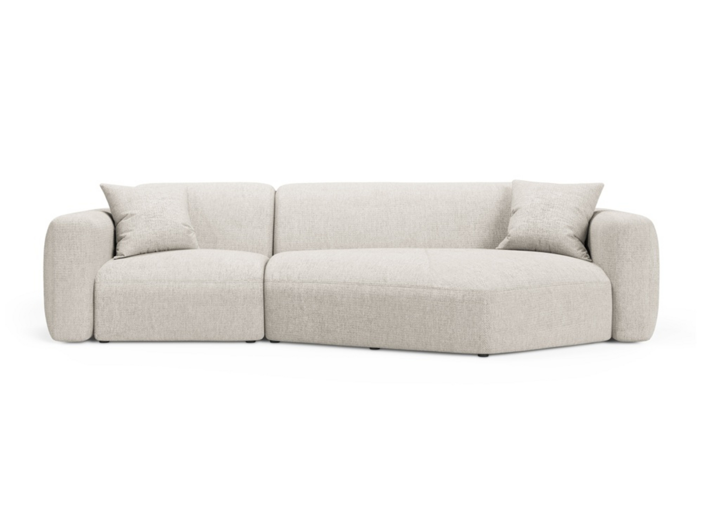 Cosmopolitan Design oikeakätinen moduulikulmasohva, "Strino", 3-istuttava, 308 × 136 × 78 cm, Sorella, mustat muovijalat
