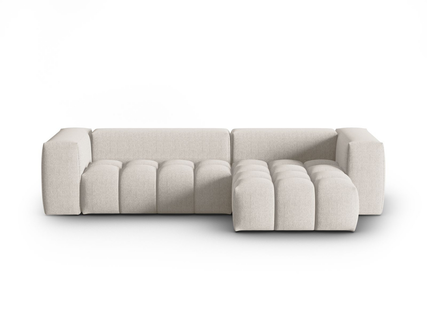 Cosmopolitan Design oikeakätinen moduulikulmasohva, "Verona", 3-istuttava, 260 × 145 × 70 cm, Sorella, mustat muovijalat