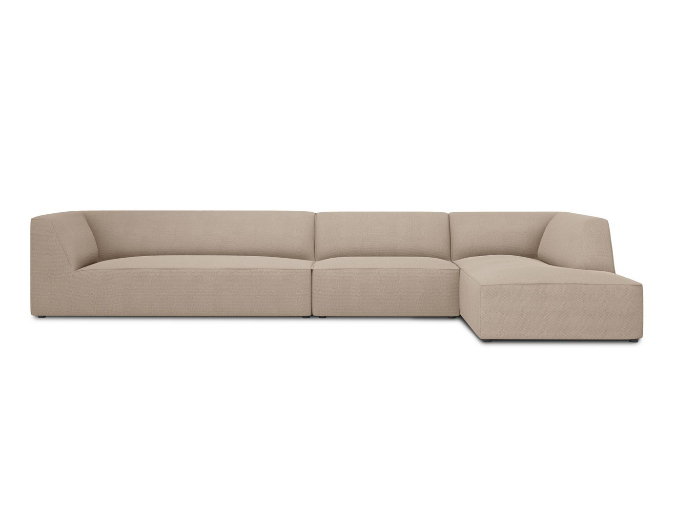 Cosmopolitan Design oikeakätinen moduulikulmasohva, "Siena", 5-istuttava, 366 × 180 × 69 cm, Ottawa, mustat muovijalat