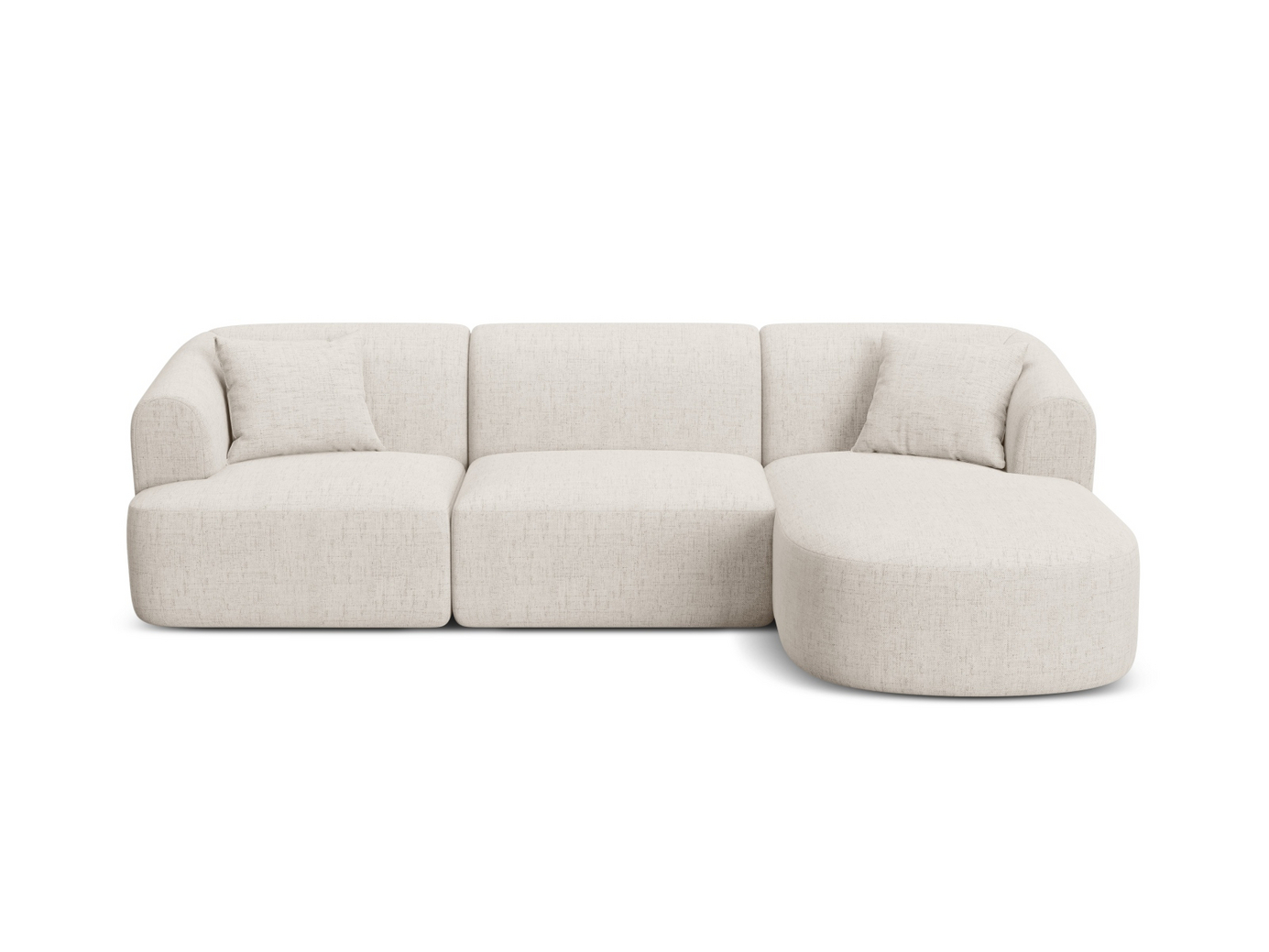 Cosmopolitan Design oikeakätinen moduulikulmasohva, "Campi", 4-istuttava, 256 × 156 × 70 cm, Moly, mustat muovijalat