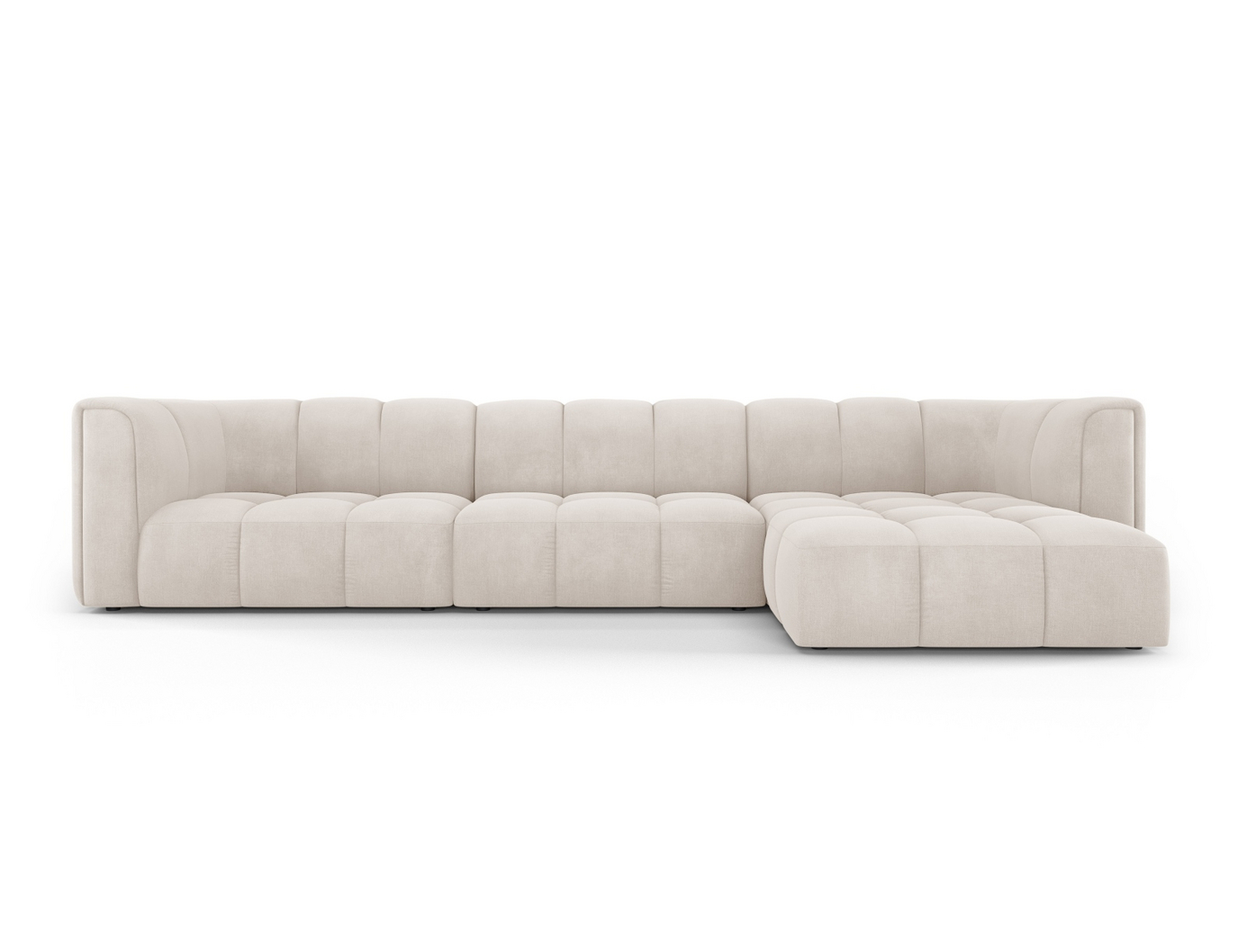 Cosmopolitan Design oikeakätinen moduulikulmasohva, "Moritz", 5-istuttava, 316 × 160 × 70 cm, Rebel, mustat muovijalat