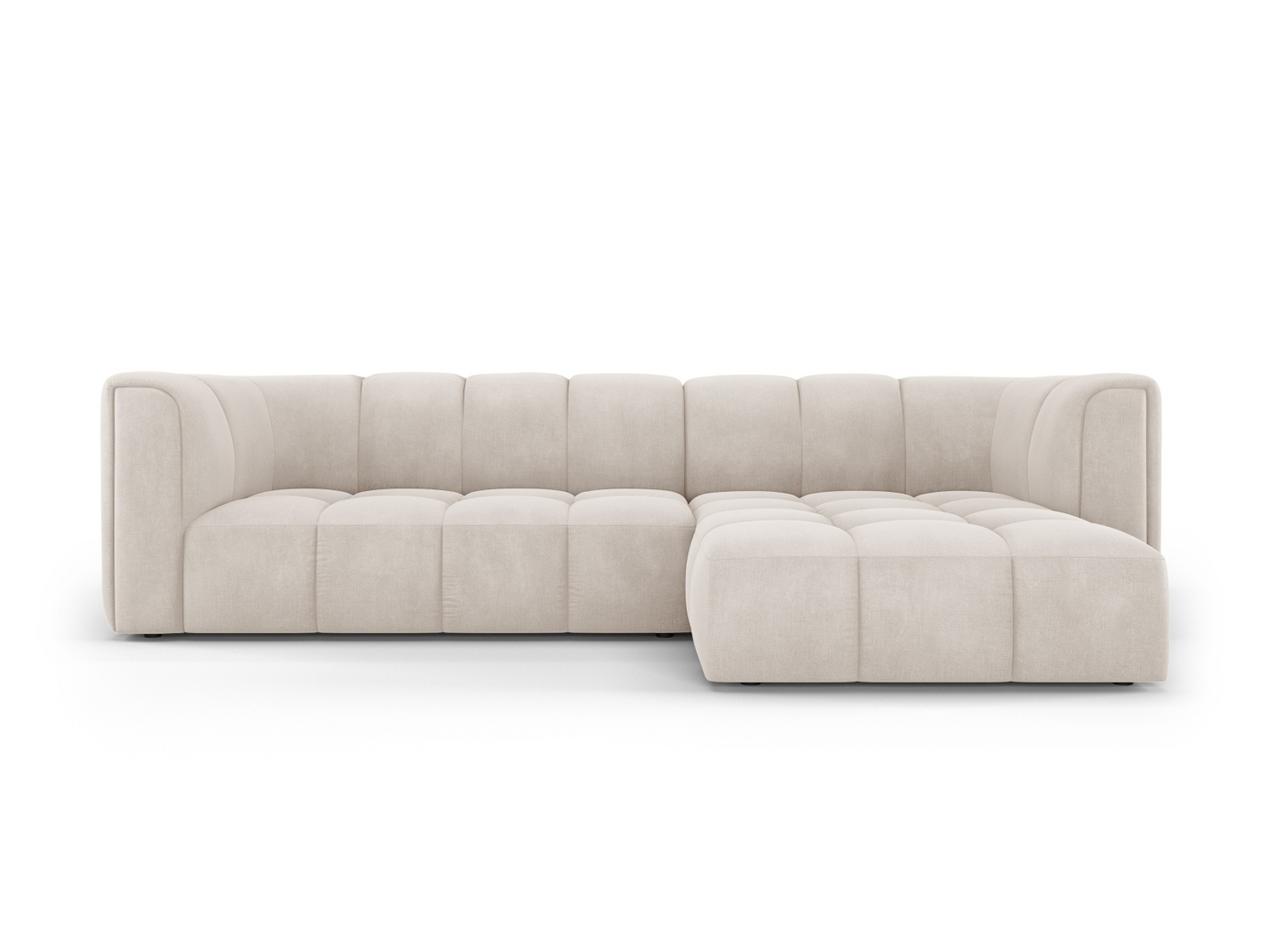 Cosmopolitan Design oikeakätinen moduulikulmasohva, "Moritz", 3-istuttava, 256 × 160 × 70 cm, Rebel, mustat muovijalat