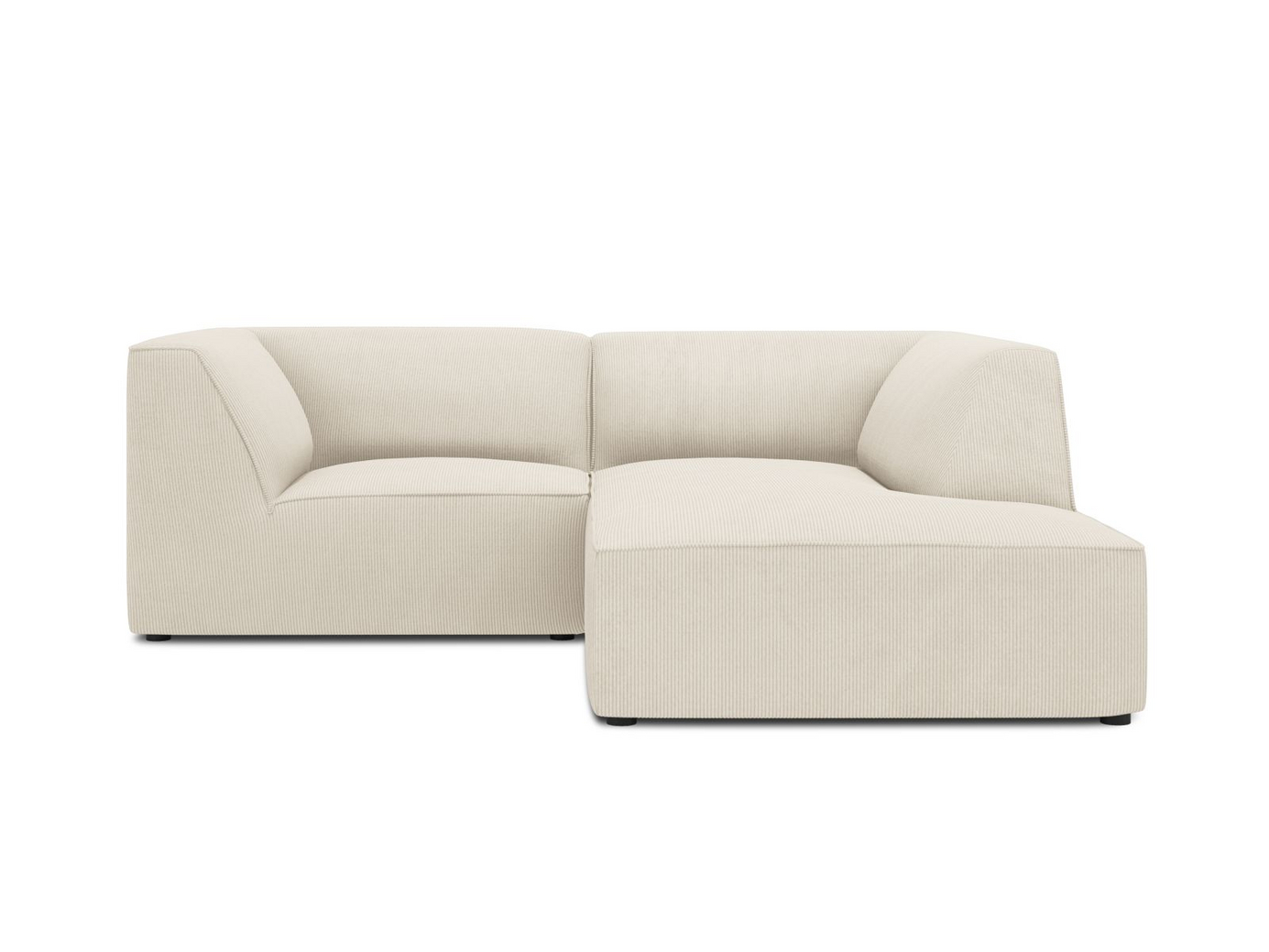 Cosmopolitan Design oikeakätinen moduulikulmasohva, "Siena", 3-istuttava, 186 × 180 × 69 cm, Scala, mustat muovijalat