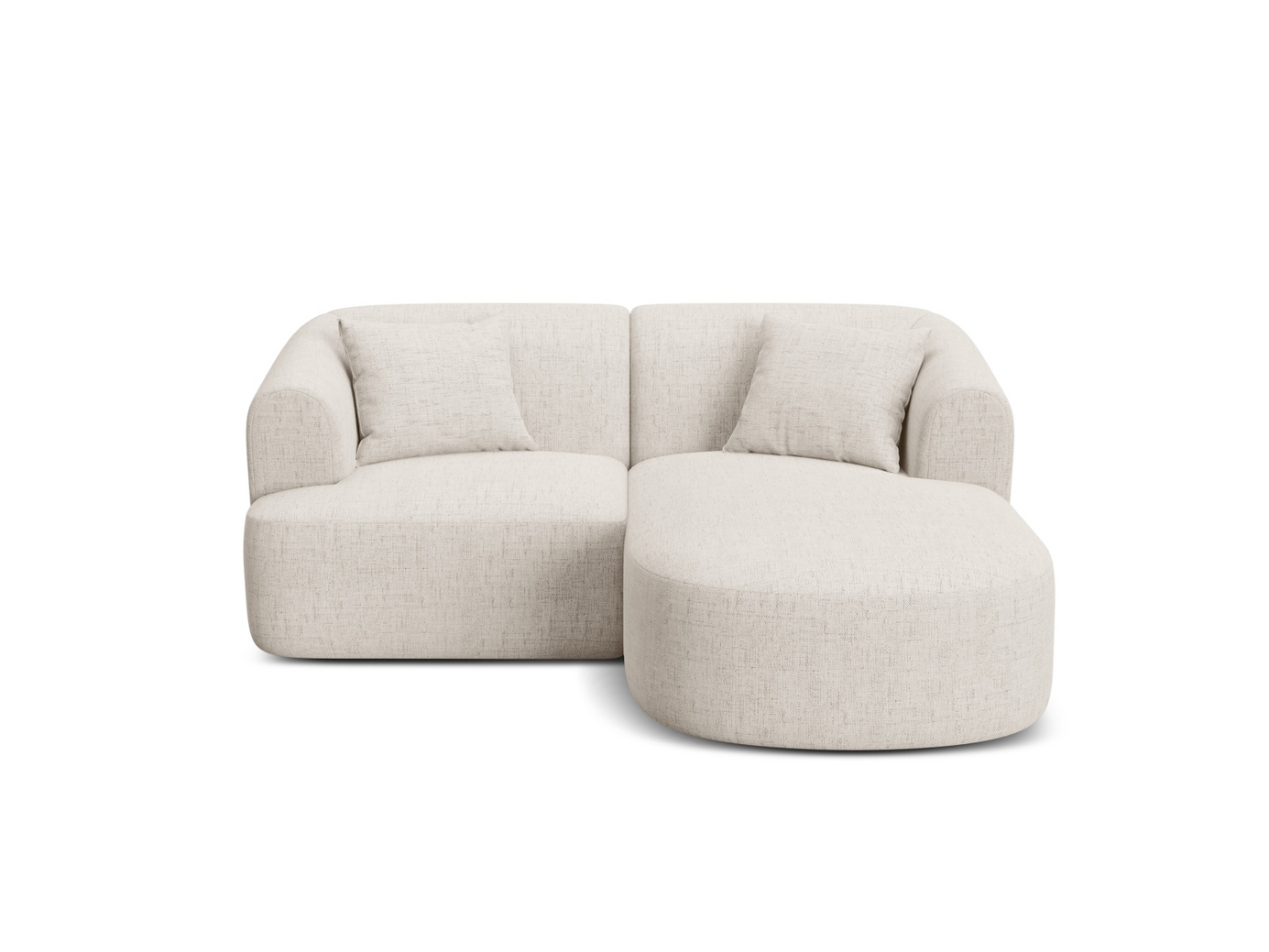 Cosmopolitan Design oikeakätinen moduulikulmasohva, "Campi", 3-istuttava, 180 × 156 × 70 cm, Moly, mustat muovijalat